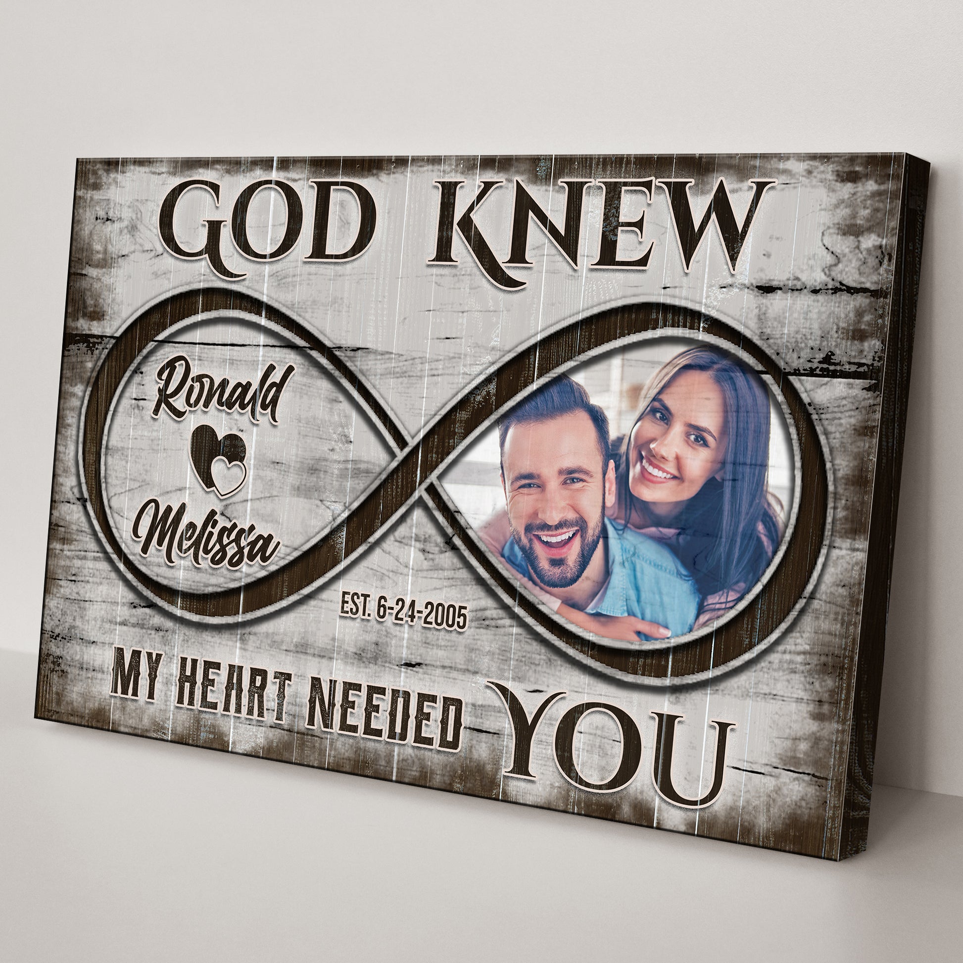God Knew Couple Sign II Style 2 - Image by Tailored Canvases