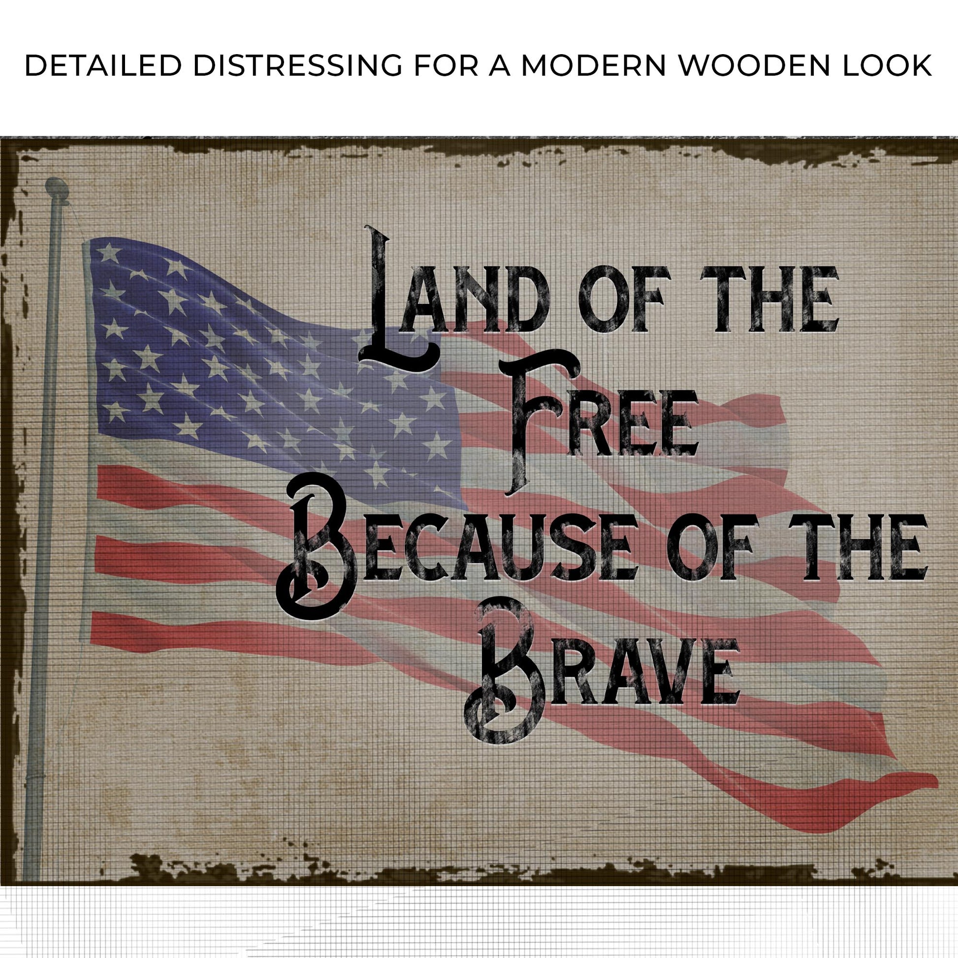 Land Of The Free Because Of The Brave Sign II Zoom - Image by Tailored Canvases