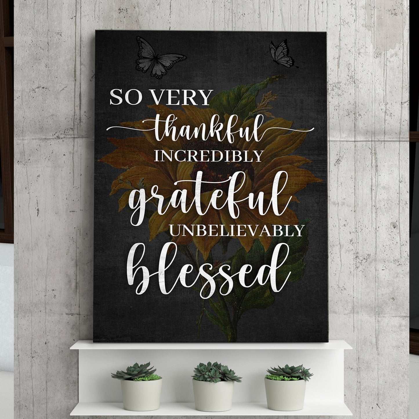 Thankful Grateful Blessed Sign III Style 2 - Image by Tailored Canvases