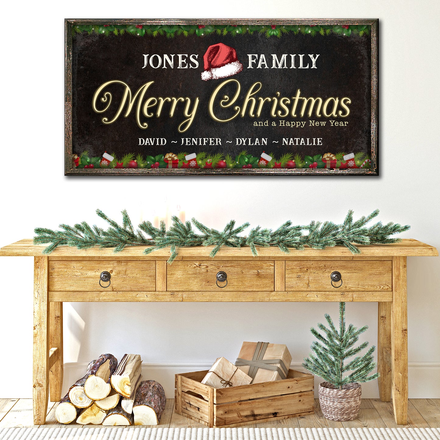 Family Christmas Sign Style 1 - Image by Tailored Canvases