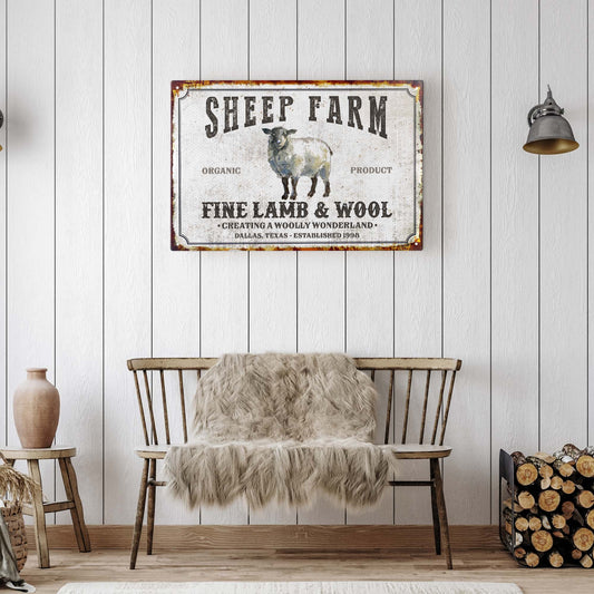 Sheep Farm Sign V Style 2 - Image by Tailored Canvases