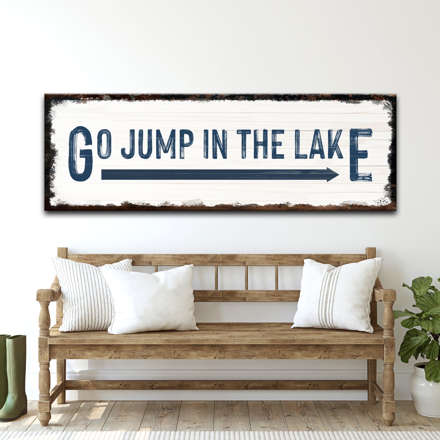 Go Jump In The Lake Sign - Image by Tailored Canvases