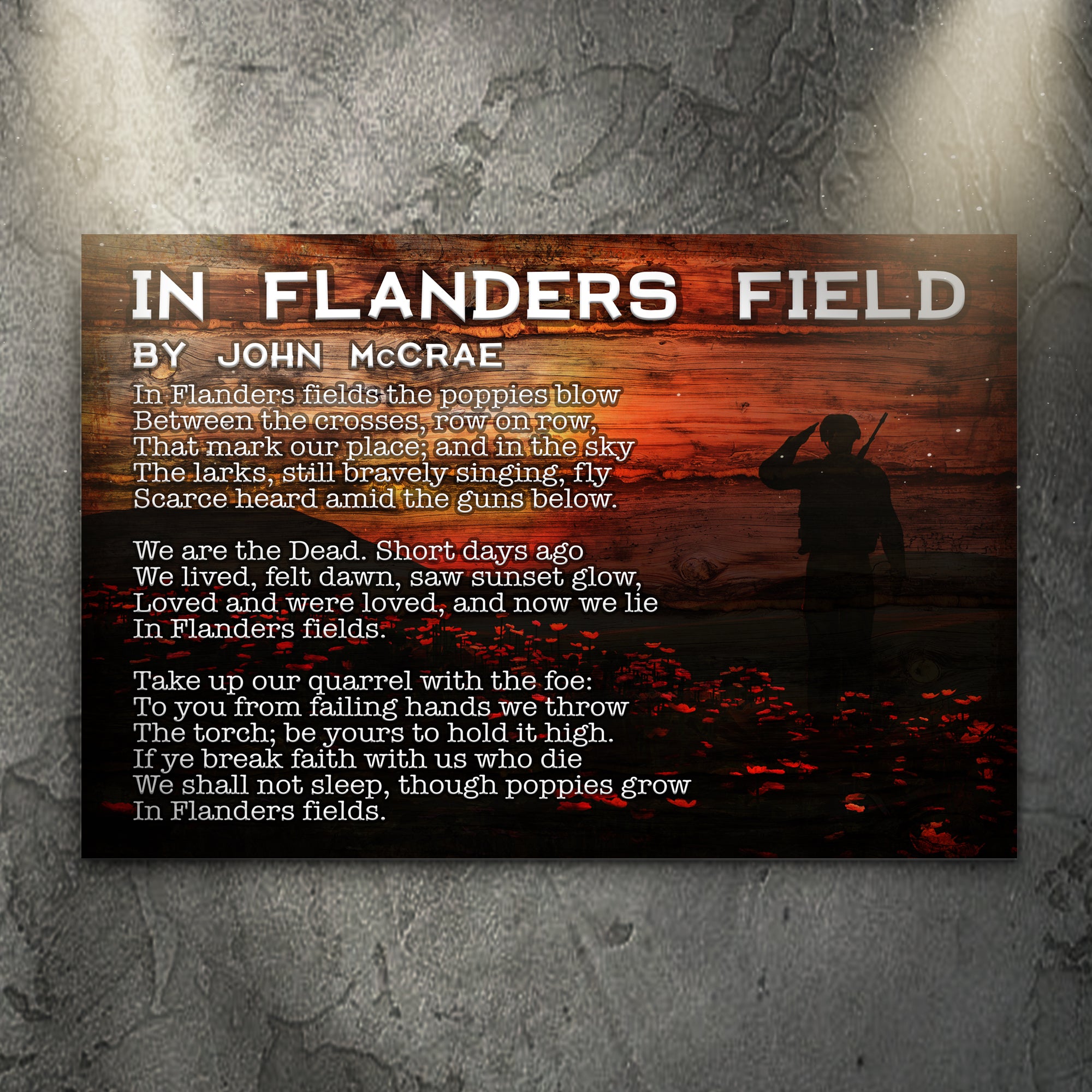 In Flanders Field By John McCrae Sign II – Tailored Canvases