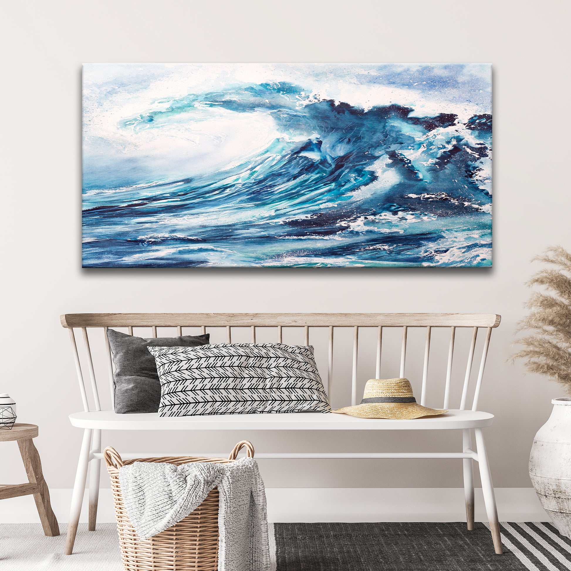 Textured Ocean Wave Painting Canvas Wall Art  - Image by Tailored Canvases