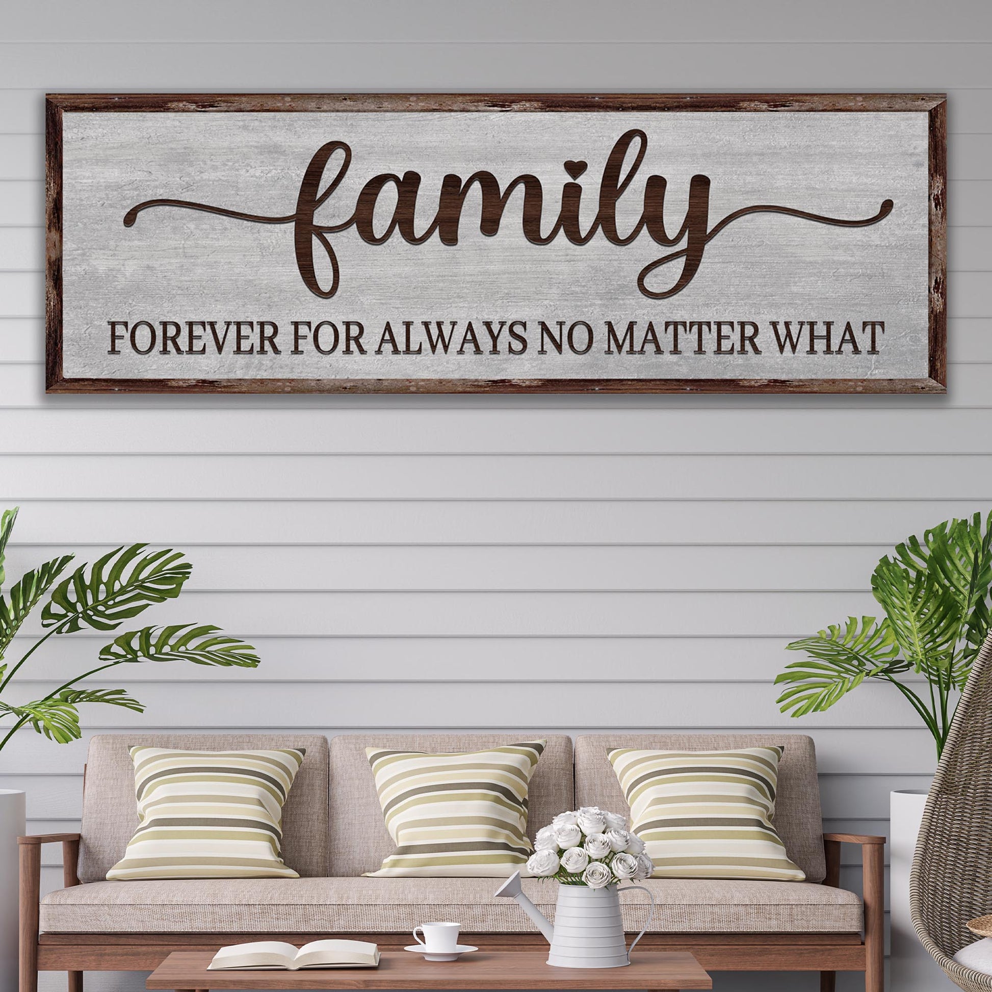 Family Forever For Always No Matter What Sign - Image by Tailored Canvases