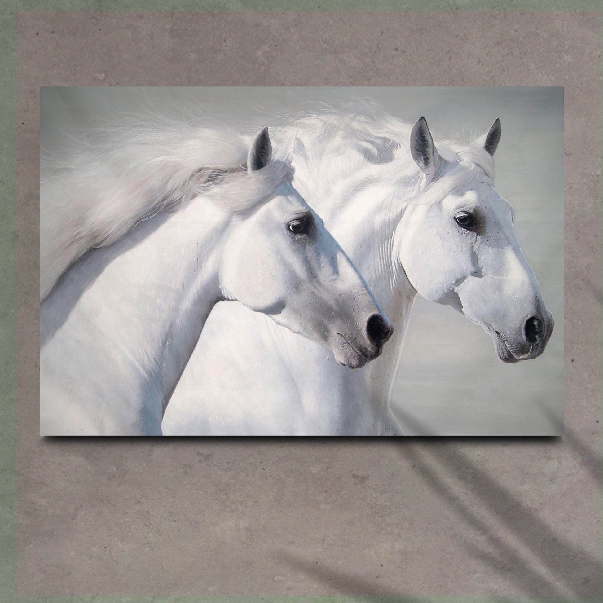 Galloping White Horses Canvas Wall Art - Image by Tailored Canvases