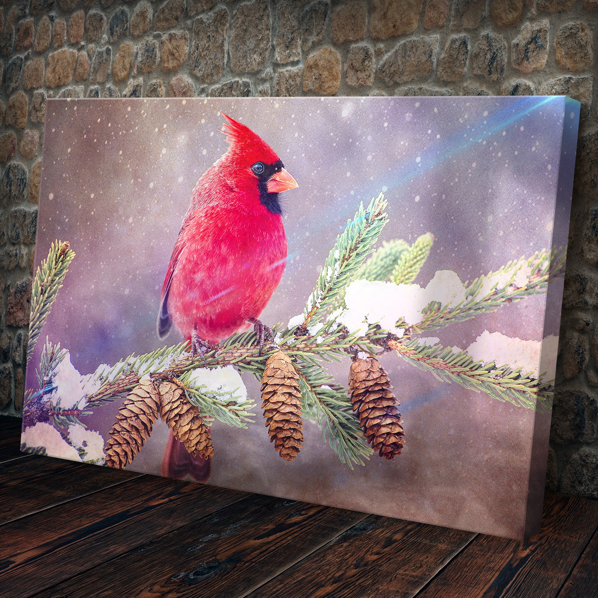 Winter Red Cardinal Canvas Wall Art Style 2 - Image by Tailored Canvases