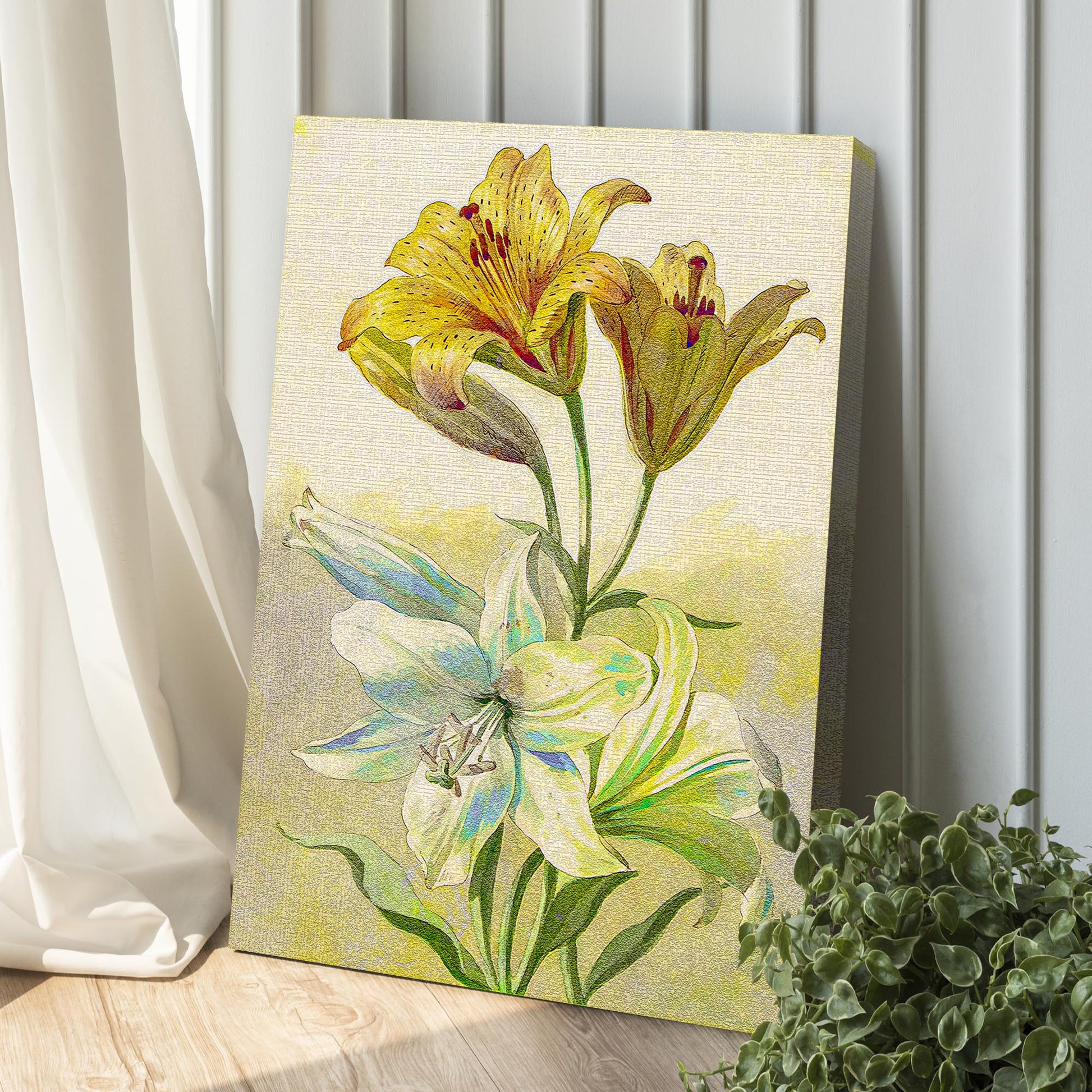 Flowers Daffodils Vintage Canvas Wall Art Style 2 - Image by Tailored Canvases