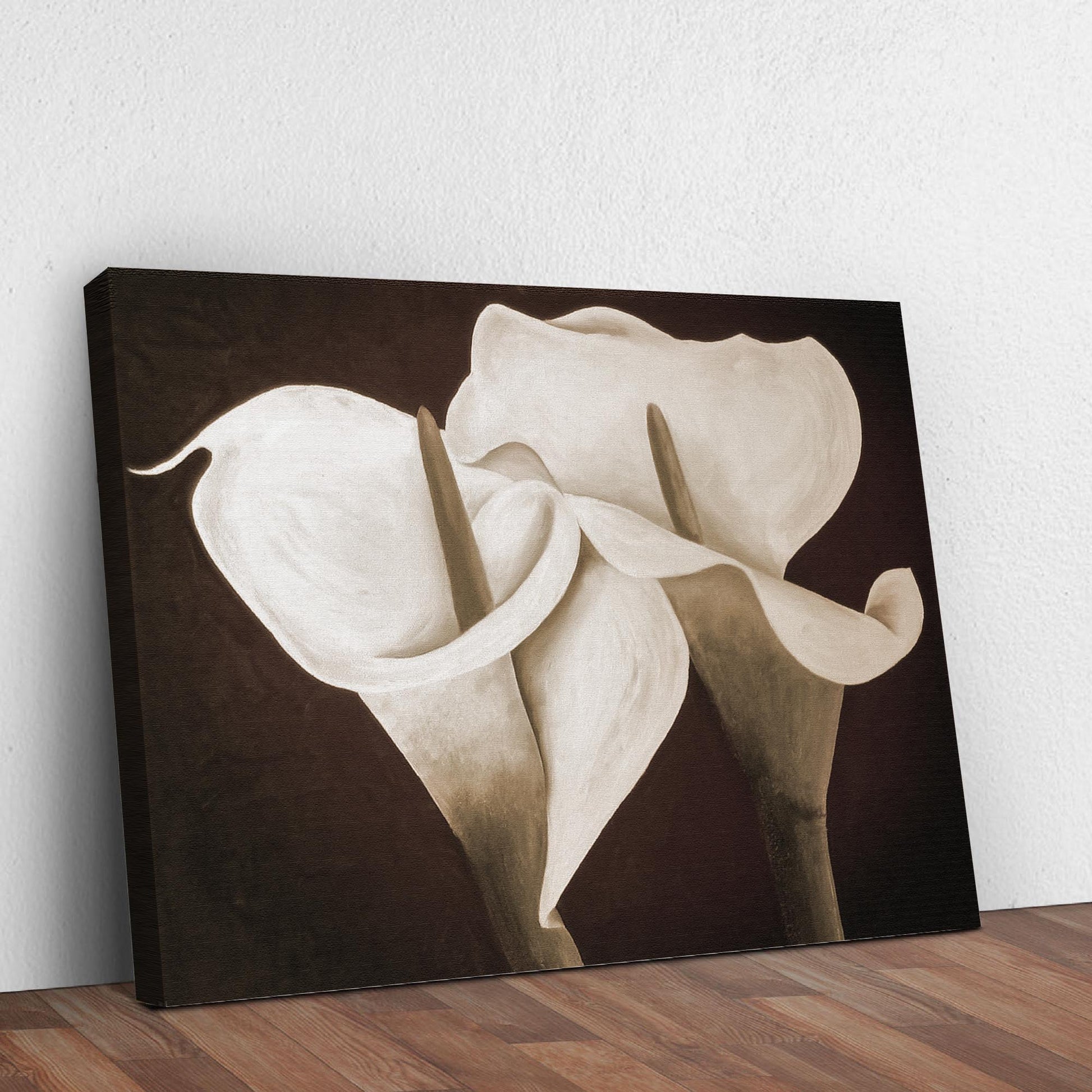 Flowers Sepia Calla Lily Canvas Wall Art Style 2 - Image by Tailored Canvases