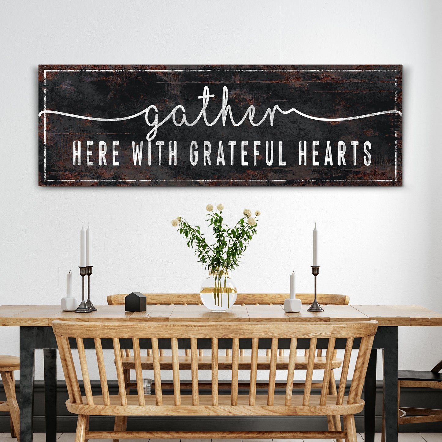 Gather Here With Grateful Hearts Sign III  - Image by Tailored Canvases