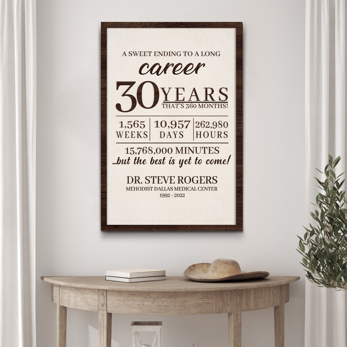 A Sweet Ending to a Long Career Sign | Customizable Canvas Style 1 - Image by Tailored Canvases