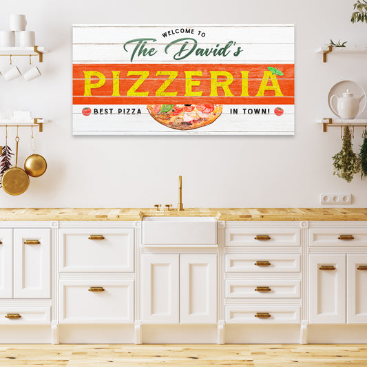 Best Pizza In Town Pizzeria Sign - Image by Tailored Canvases