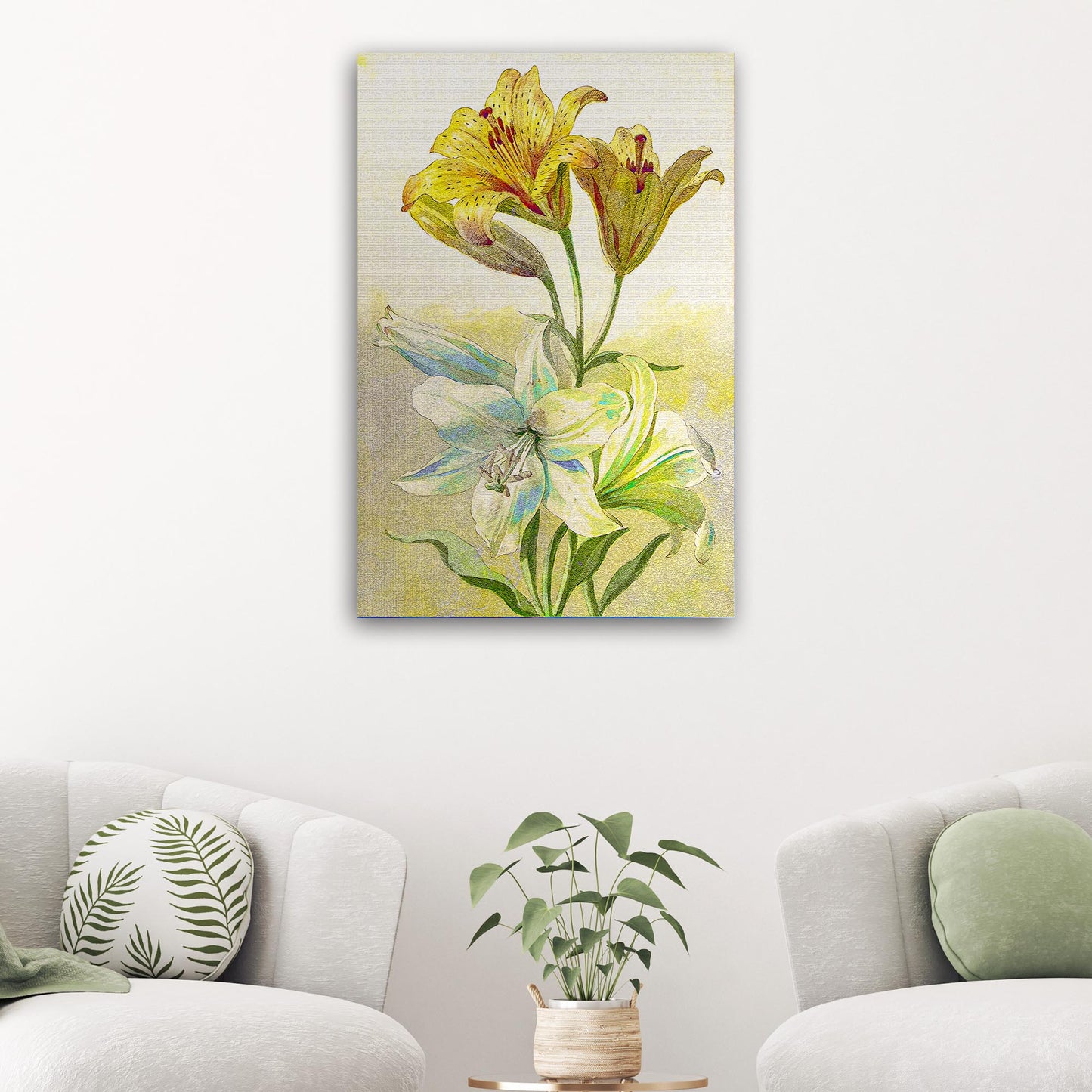 Flowers Daffodils Vintage Canvas Wall Art - Image by Tailored Canvases