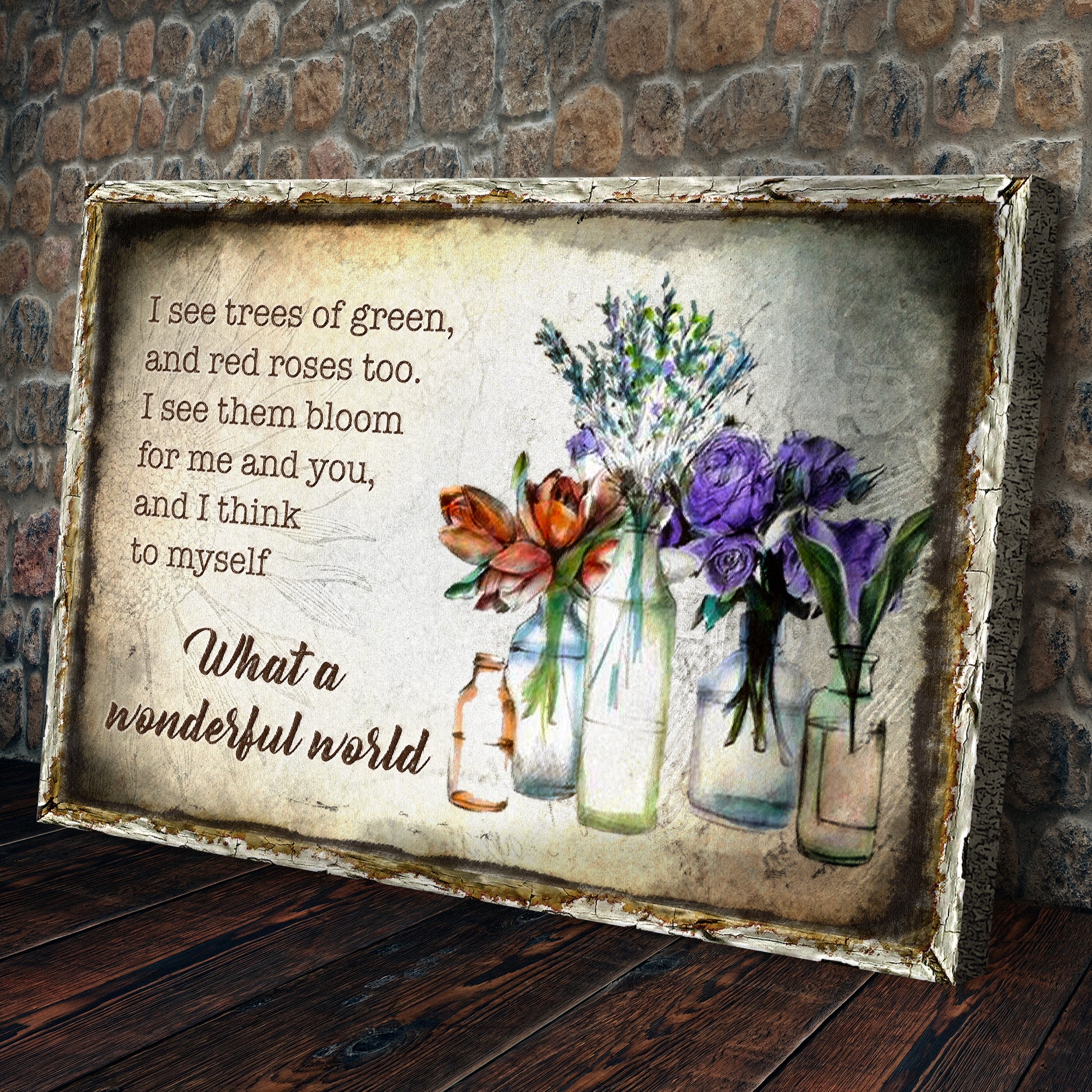 What A Wonderful World Sign VIII Style 2 - Image by Tailored Canvases