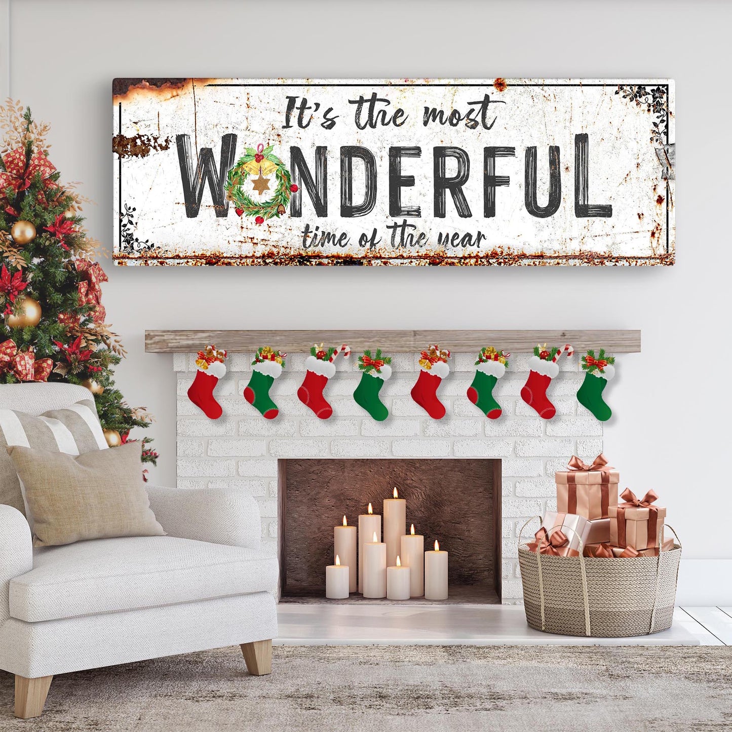 It's The Most Wonderful Time Of The Year Sign Style 1  - Image by Tailored Canvases