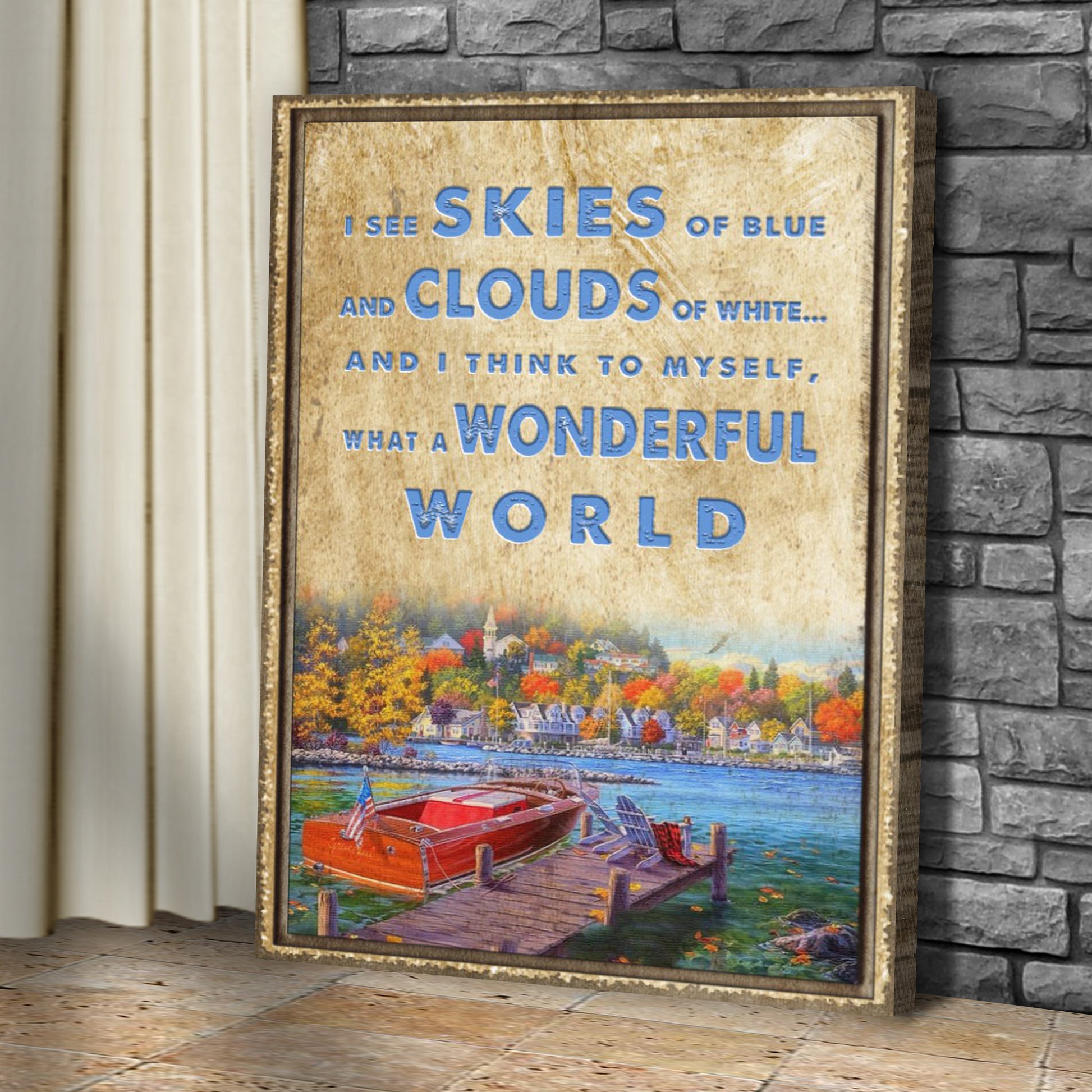 What A Wonderful World Sign VI Style 1 - Image by Tailored Canvases 
