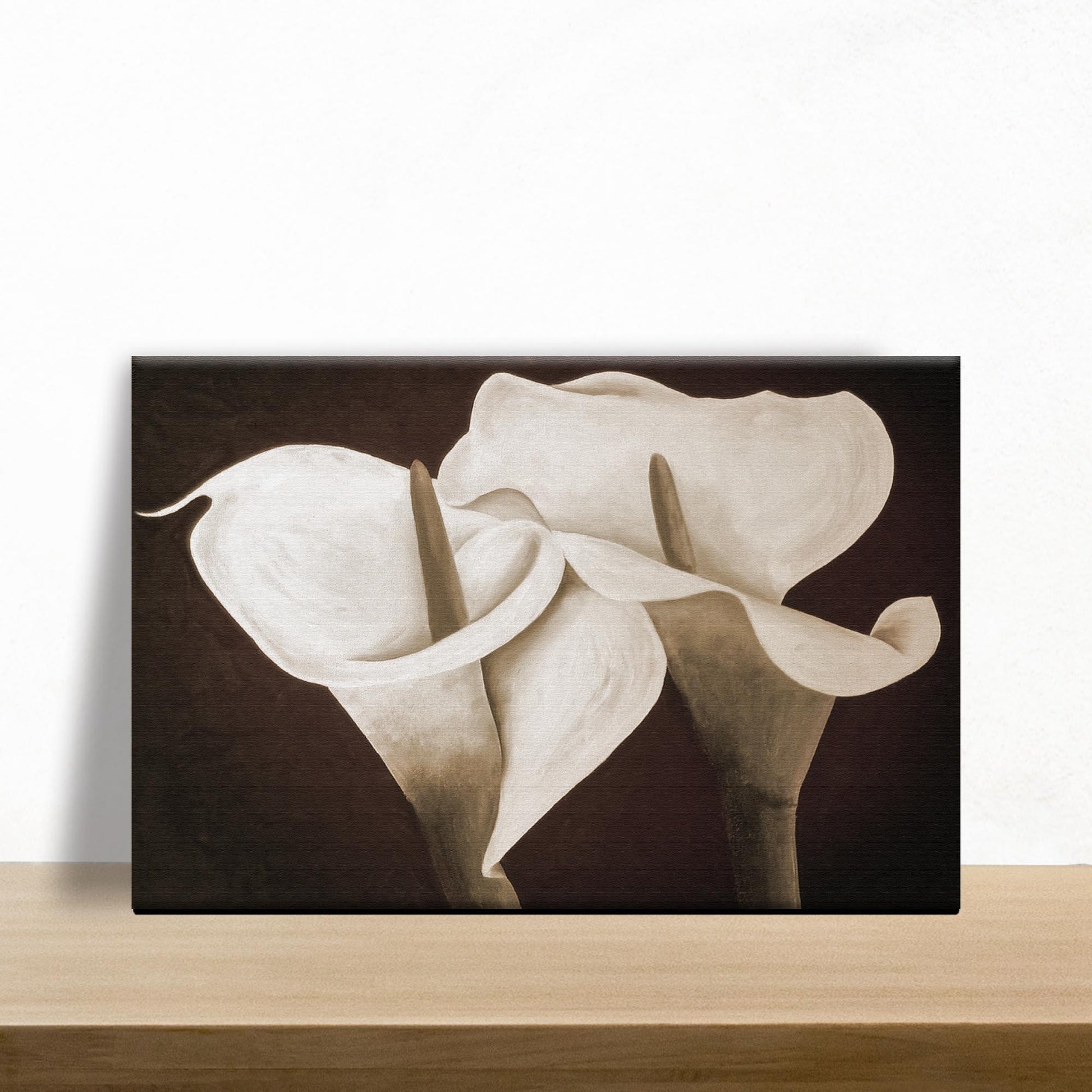 Flowers Sepia Calla Lily Canvas Wall Art Style 1 - Image by Tailored Canvases