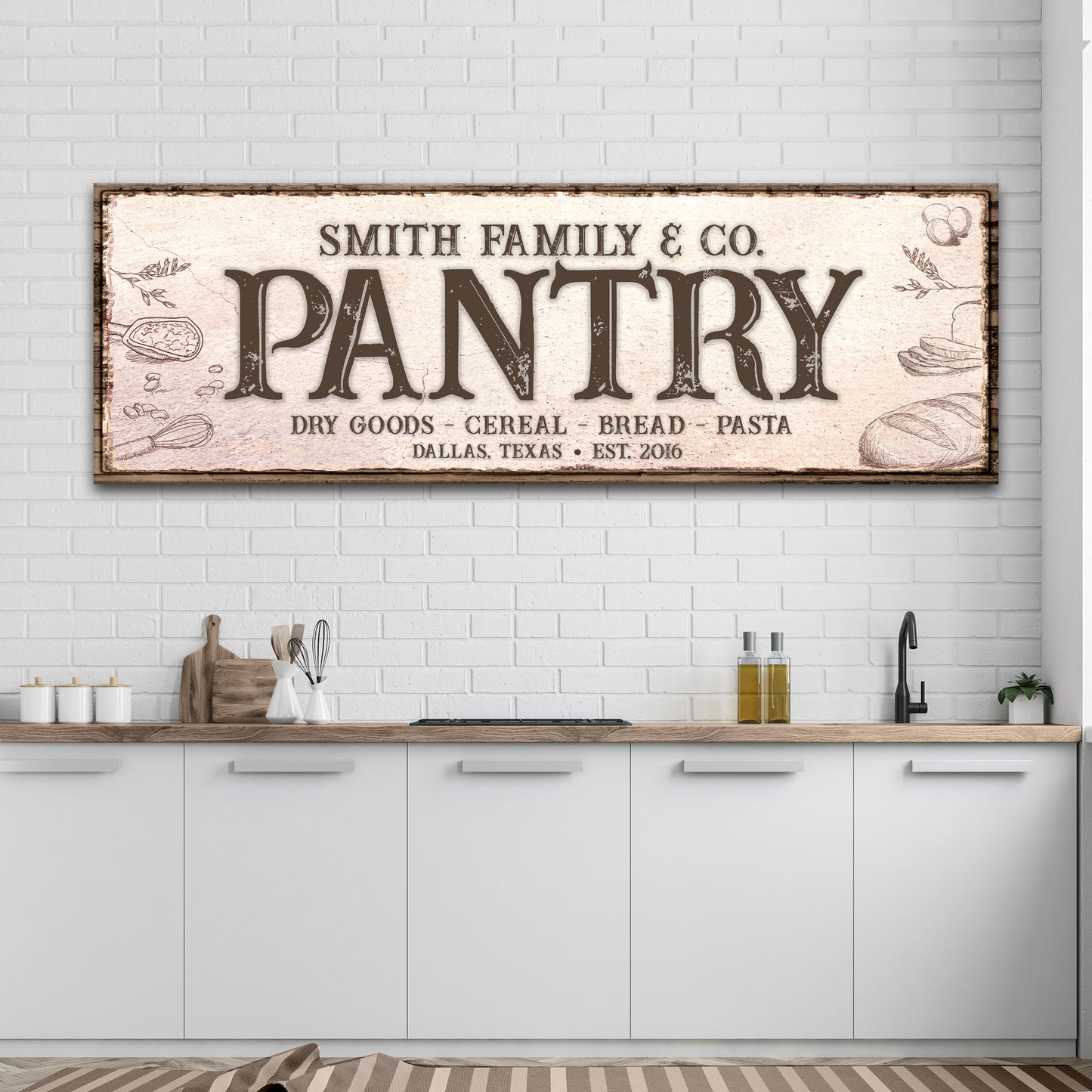 Family Pantry Sign | Customizable Canvas Style 1 - Image by Tailored Canvases