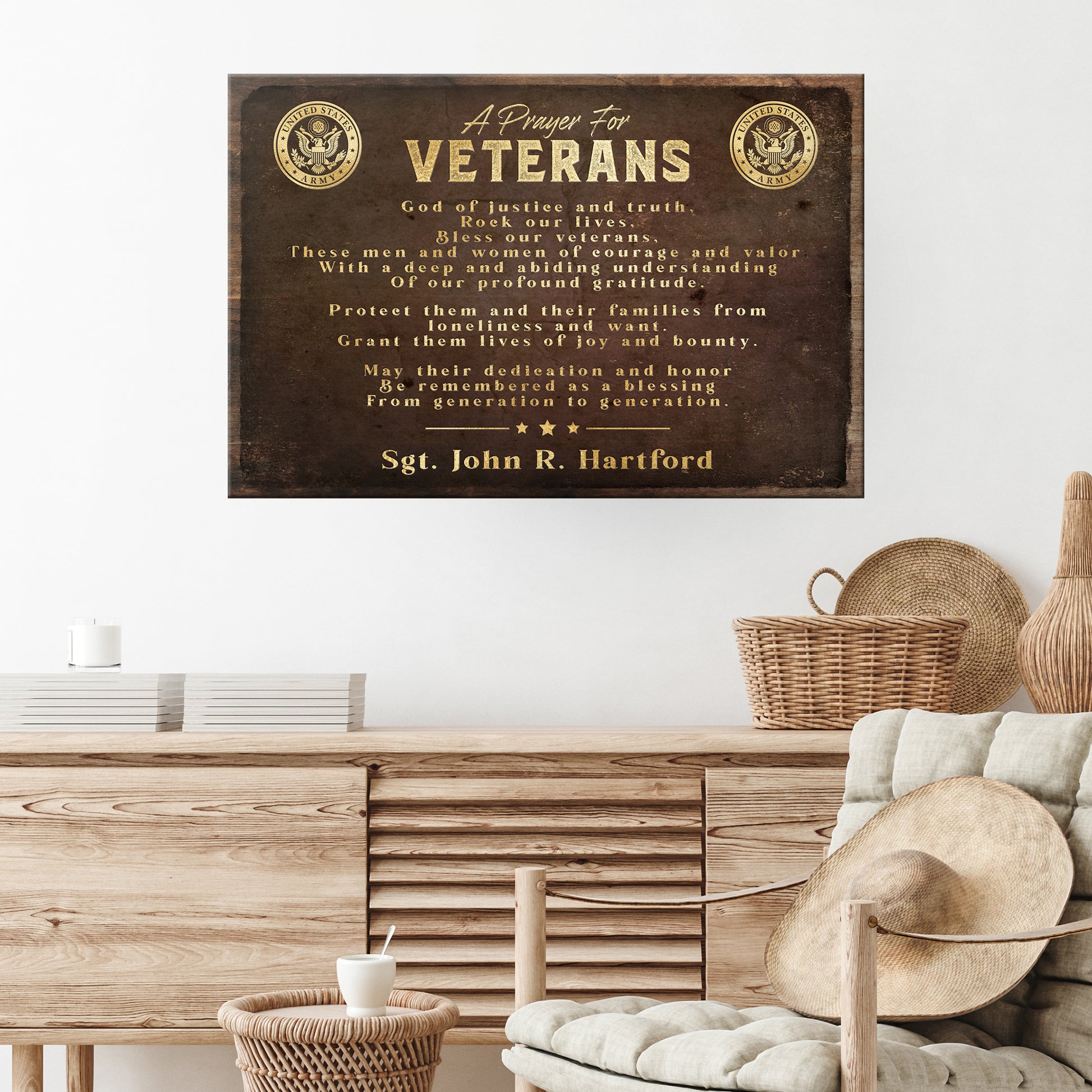 A Prayer For Veterans Sign | Customizable Canvas Style 1 - Image by Tailored Canvases