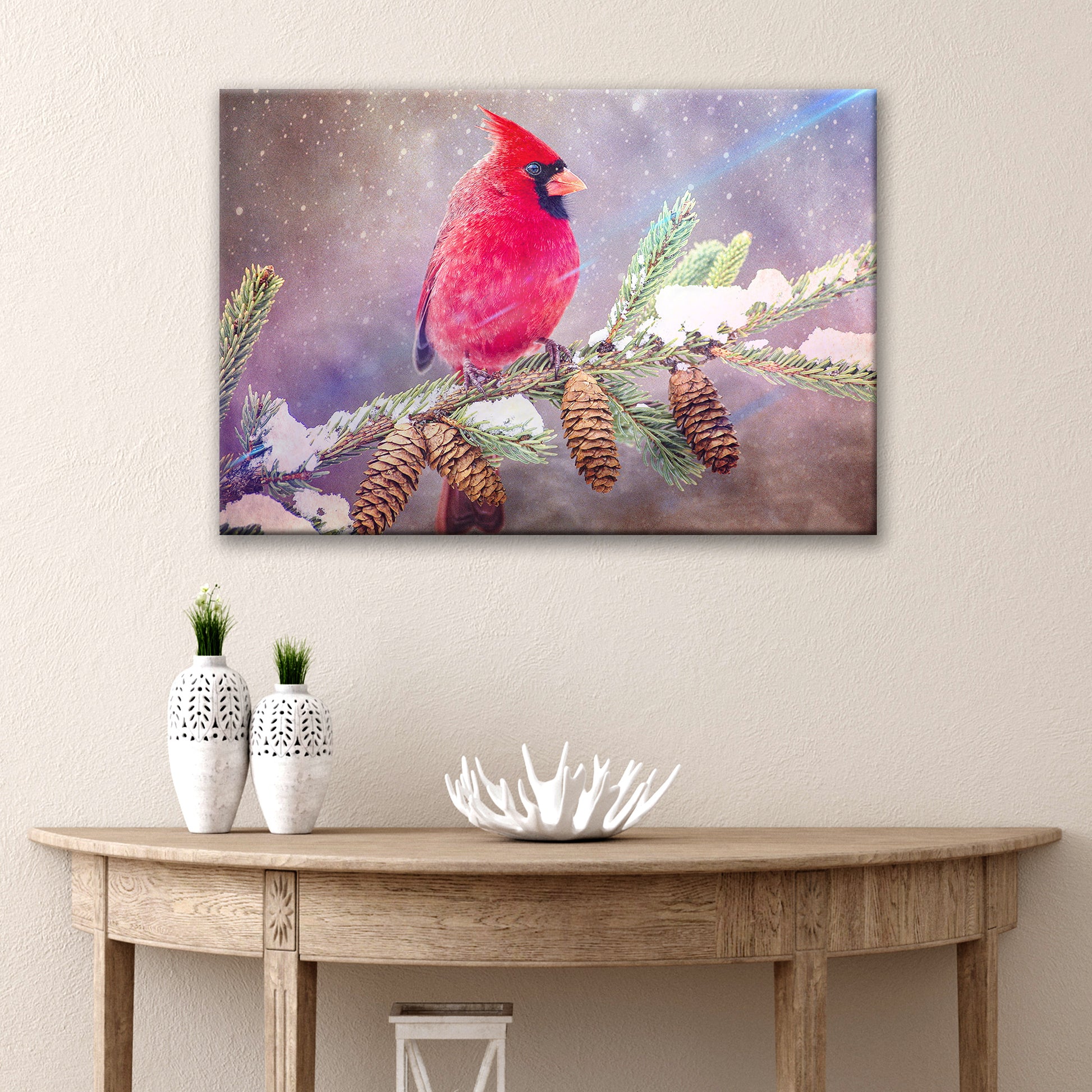 Winter Red Cardinal Canvas Wall Art - Image by Tailored Canvases