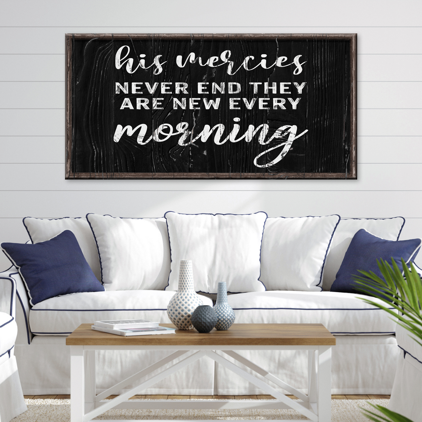 His Mercies Never End Sign Style 2 - Image by Tailored Canvases