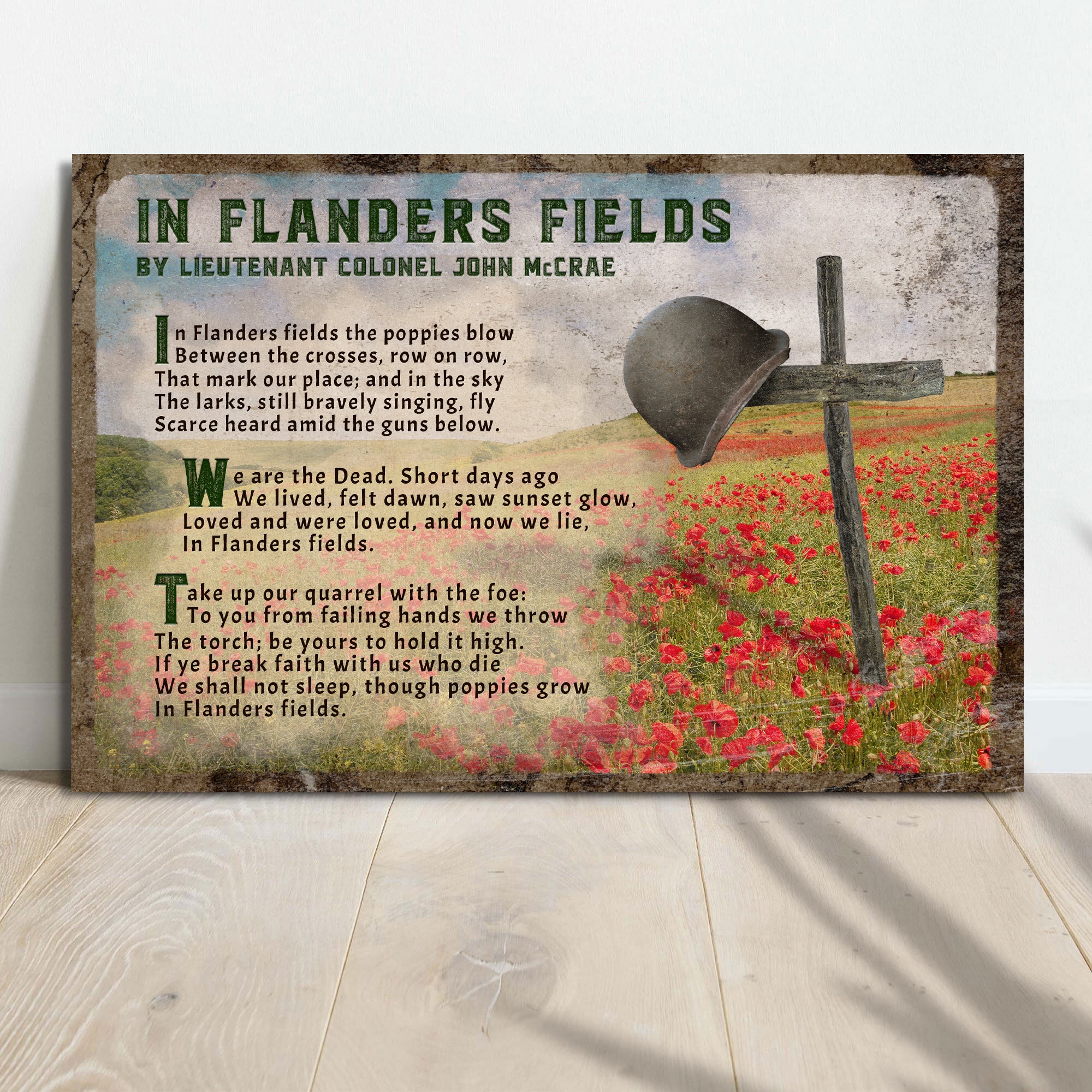 In Flanders Field By John McCrae Sign II – Tailored Canvases