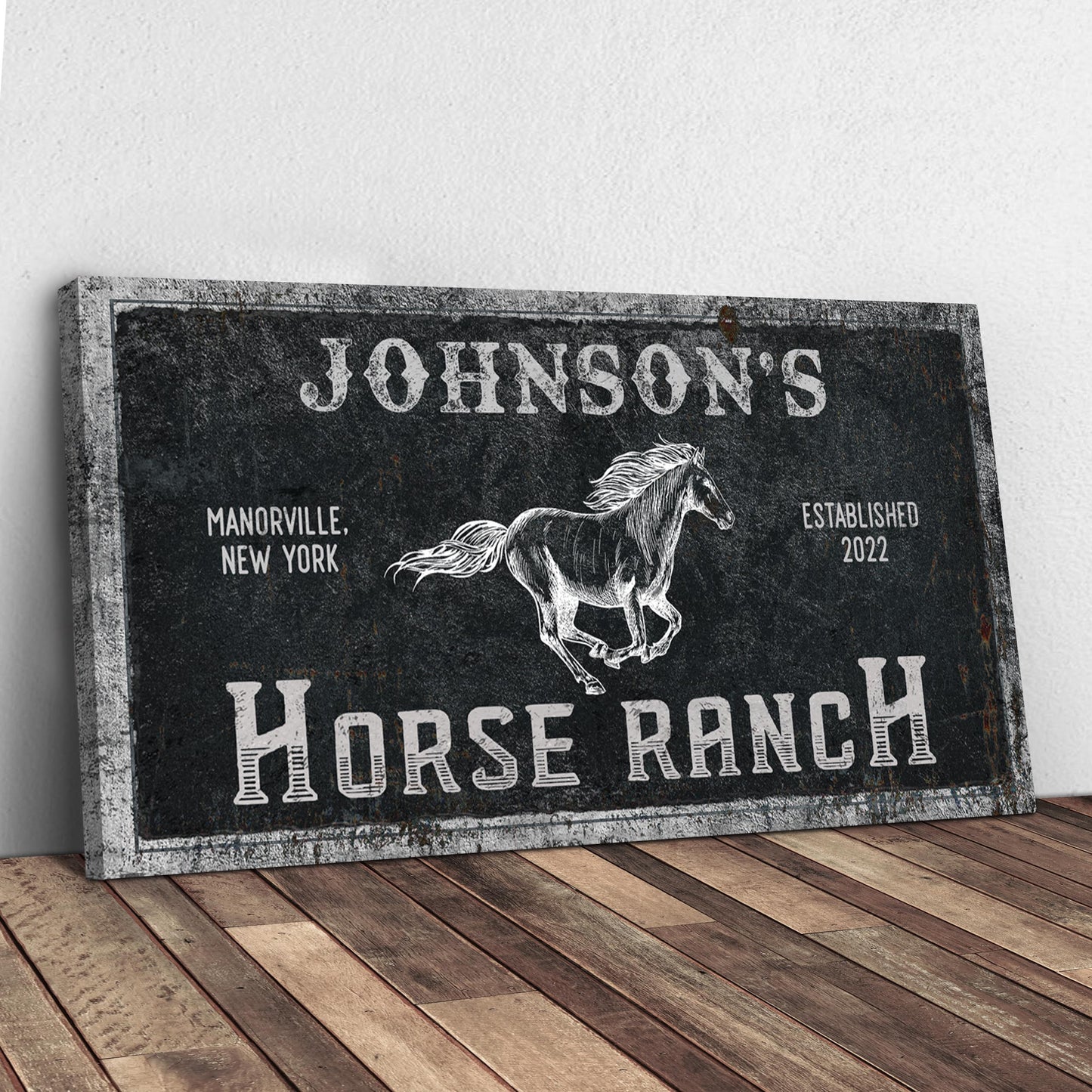 Family Horse Ranch Sign IV Style 1 - Image by Tailored Canvases