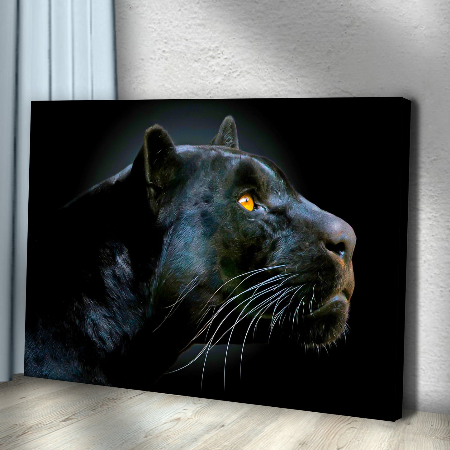 Black Panther Head Canvas Wall Art Style 2 - Image by Tailored Canvases
