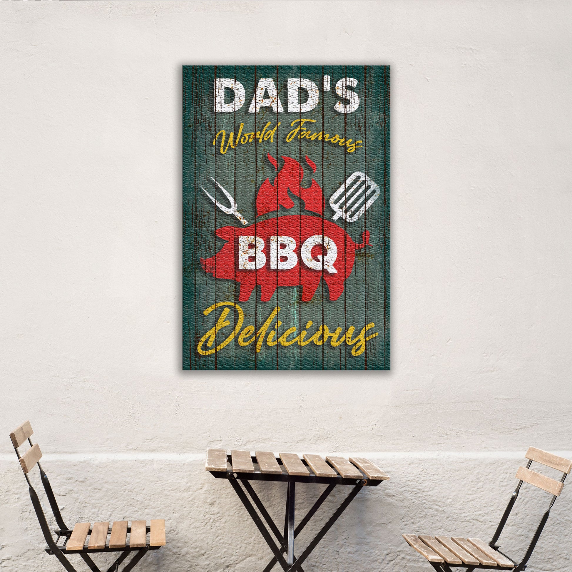 Dad's World Famous Delicious BBQ Sign Style 1 - Image by Tailored Canvases