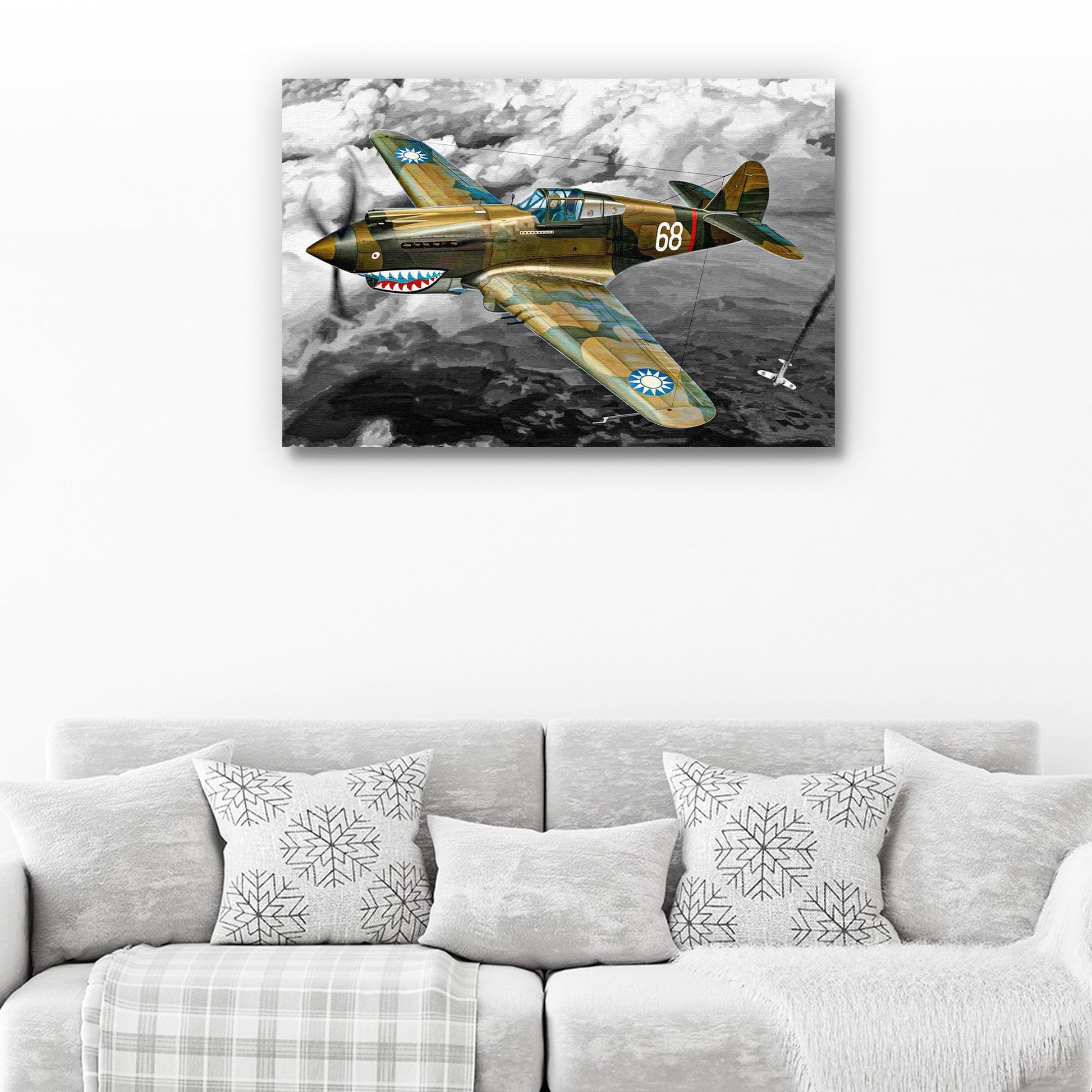 Fighter Plane Kittyhawk Pop Canvas Wall Art - Image by Tailored Canvases