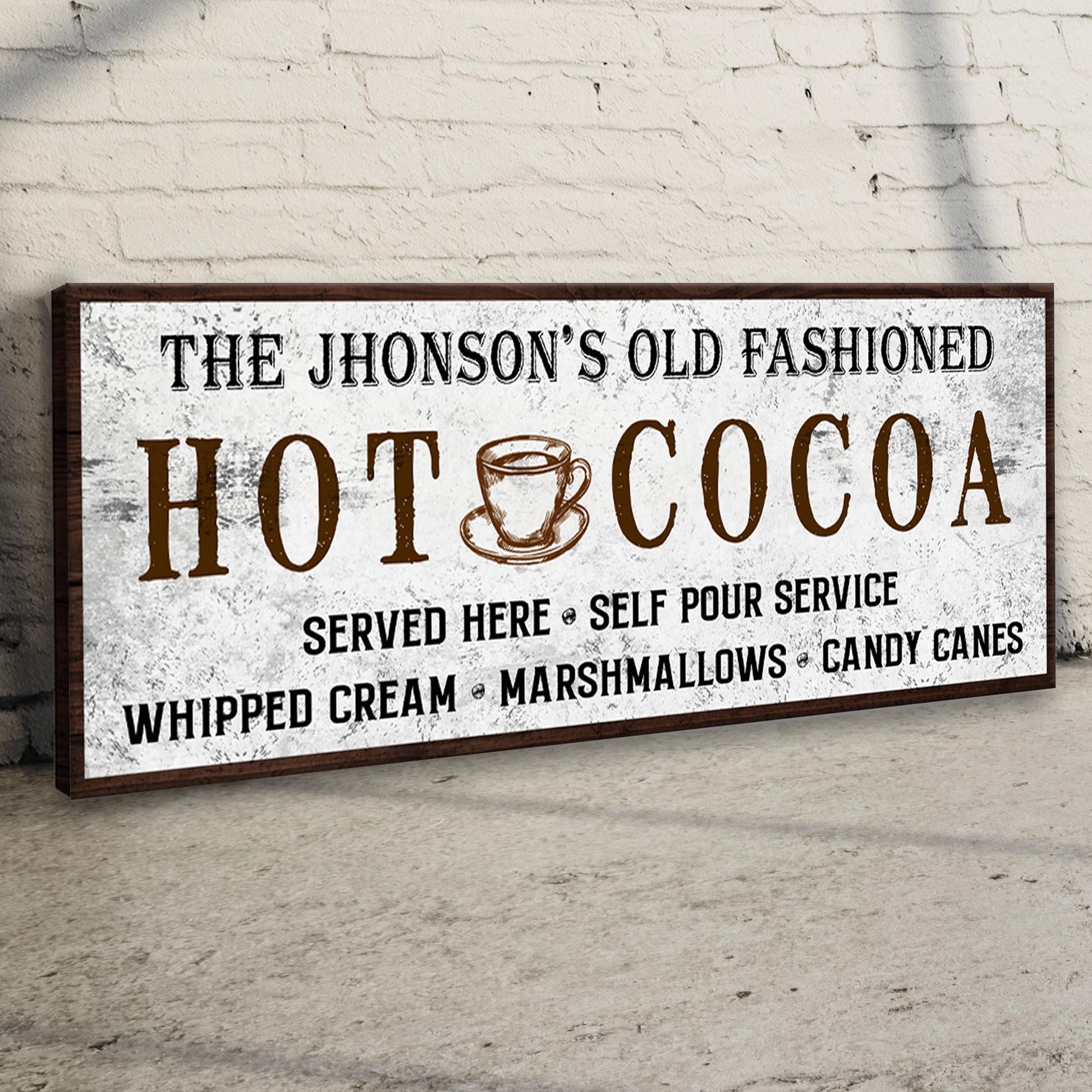 Family Old Fashioned Hot Cocoa Sign II Style 2 - Image by Tailored Canvases