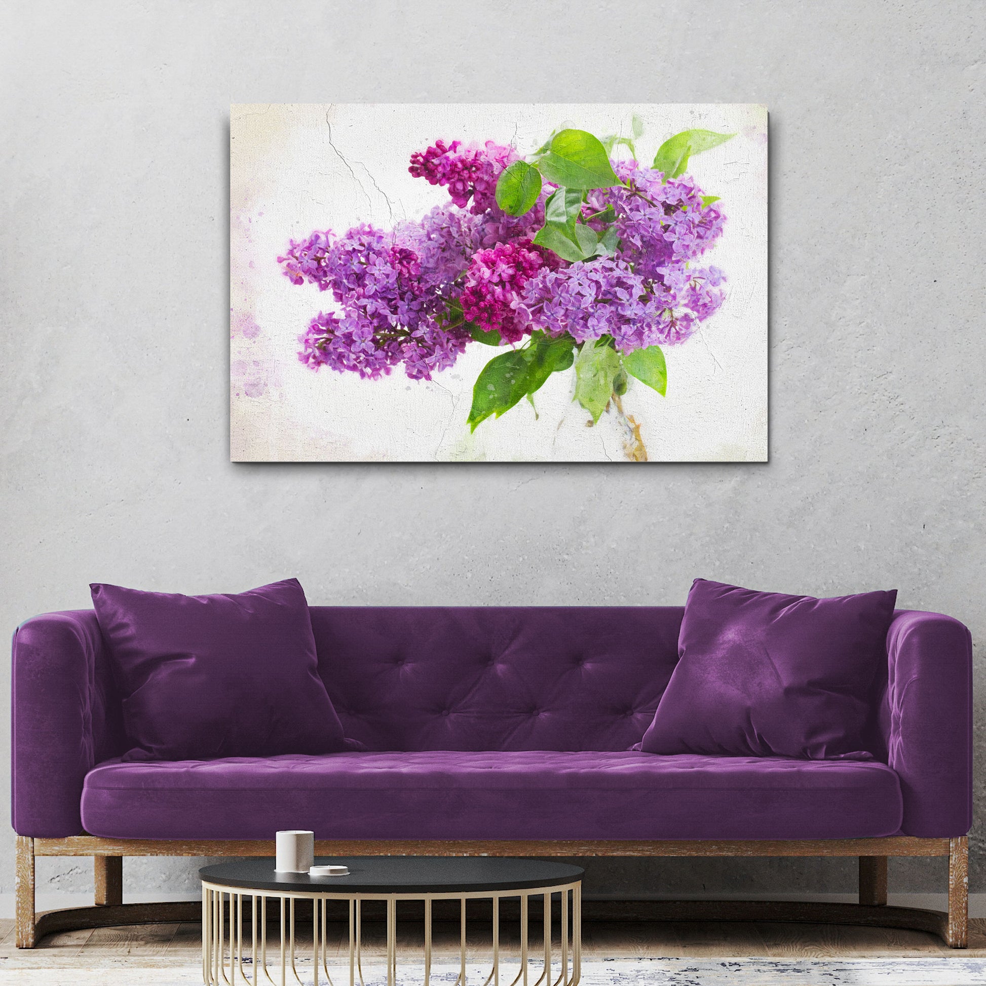 Flowers Lilac Painting Canvas Wall Art - Image by Tailored Canvases