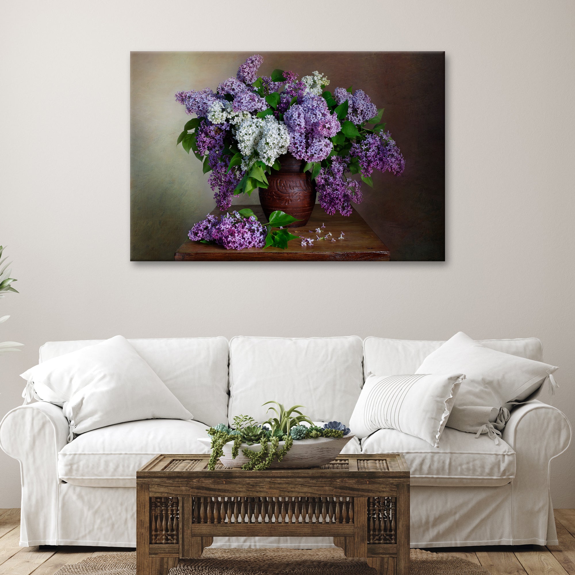 Flowers Lilac Vase Canvas Wall Art Tailored Canvases