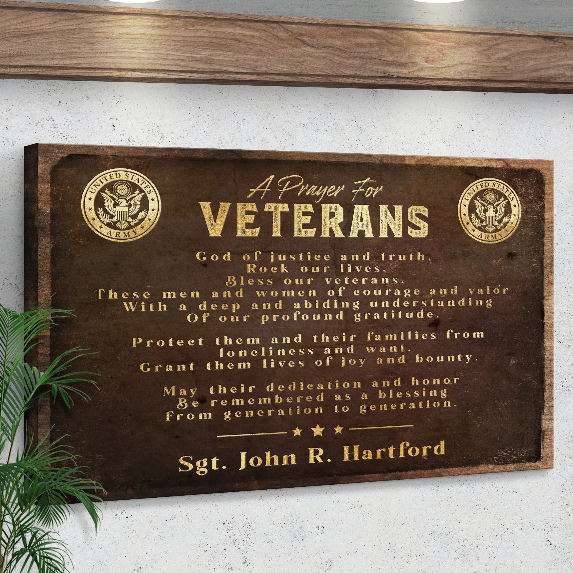 A Prayer For Veterans Sign | Customizable Canvas Style 2 - Image by Tailored Canvases