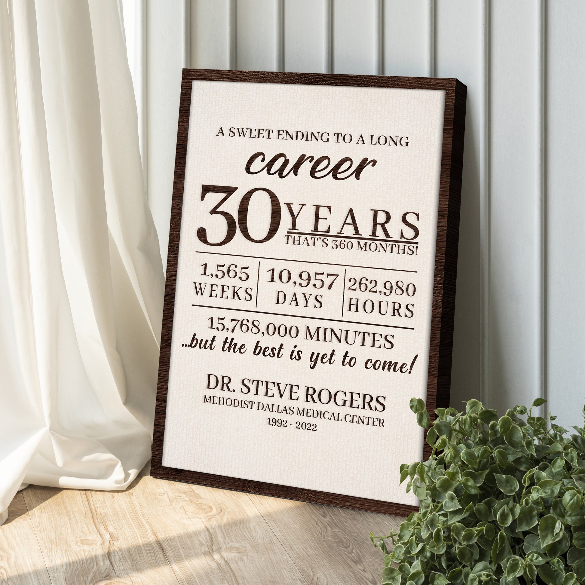 A Sweet Ending to a Long Career Sign | Customizable Canvas Style 2 - Image by Tailored Canvases