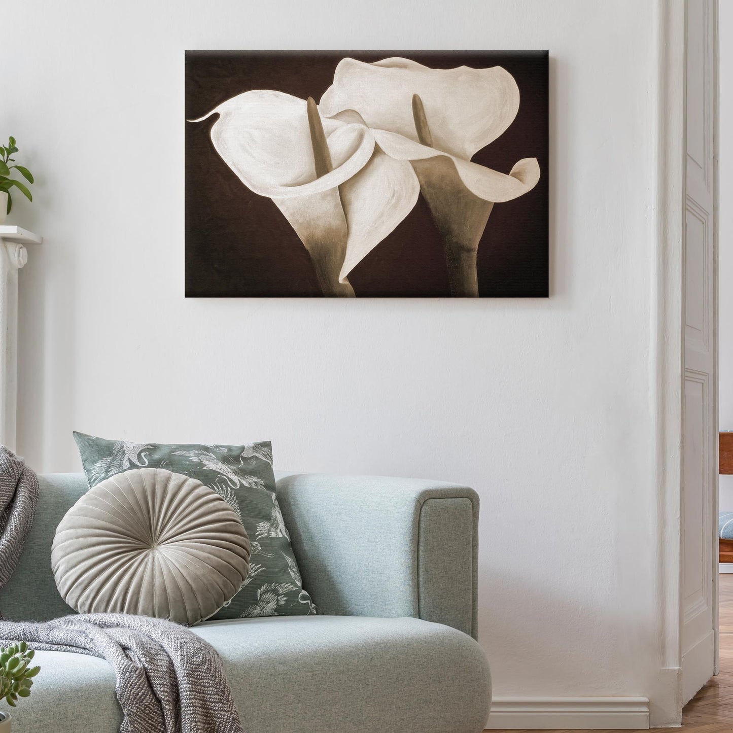 Flowers Sepia Calla Lily Canvas Wall Art- Image by Tailored Canvases