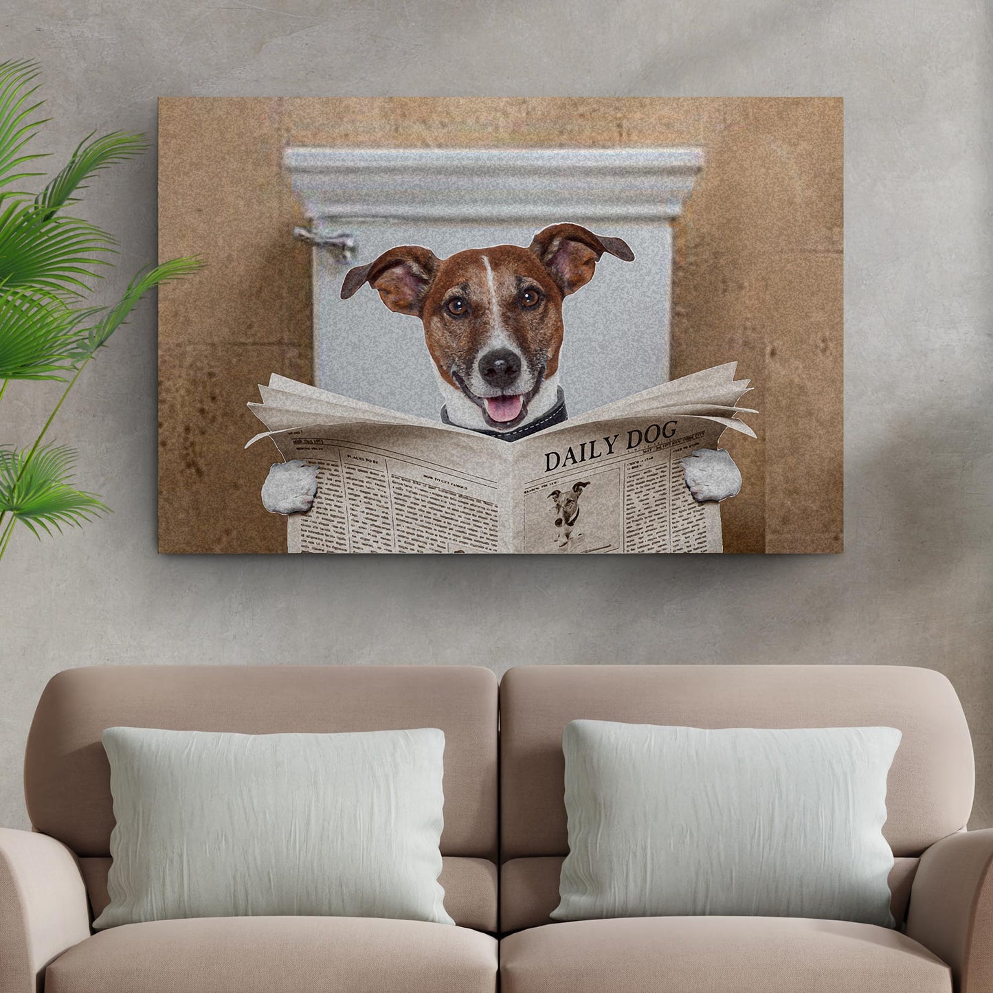 Dog Reading The Newspaper Canvas Wall Art II - Image by Tailored Canvases