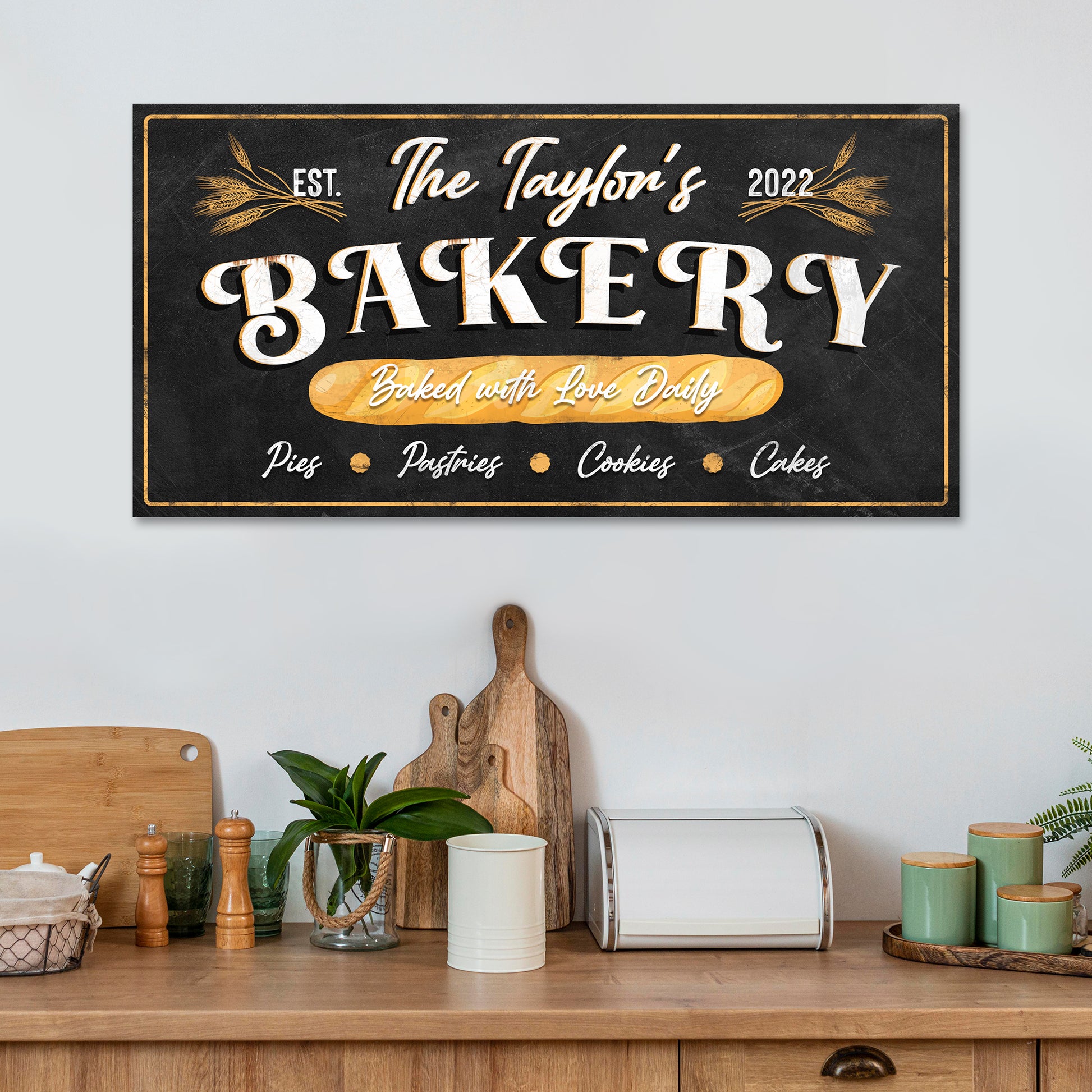 Baked With Love Daily Bakery Sign - Image by Tailored Canvases
