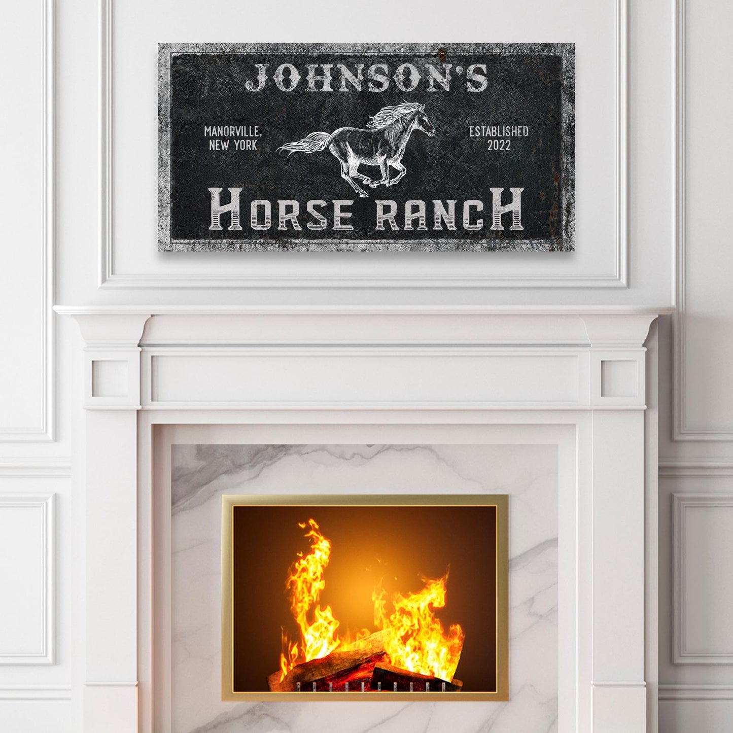 Family Horse Ranch Sign IV Style 2 - Image by Tailored Canvases