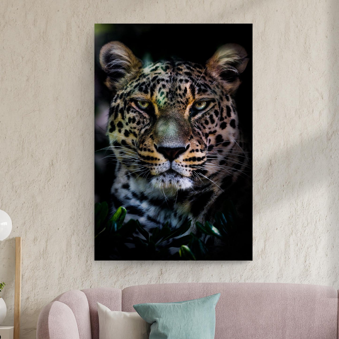Sneaky Jungle Leopard Portrait Canvas Wall Art Style 1 - Image by Tailored Canvases