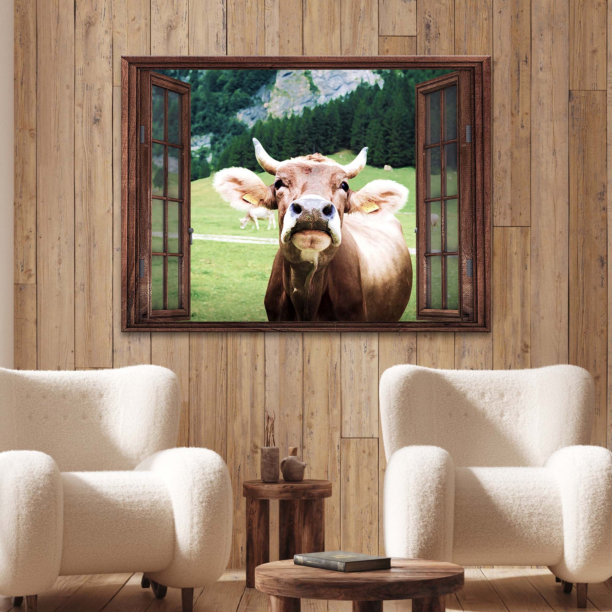 Cattle on Window Style 2 - Image by Tailored Canvases