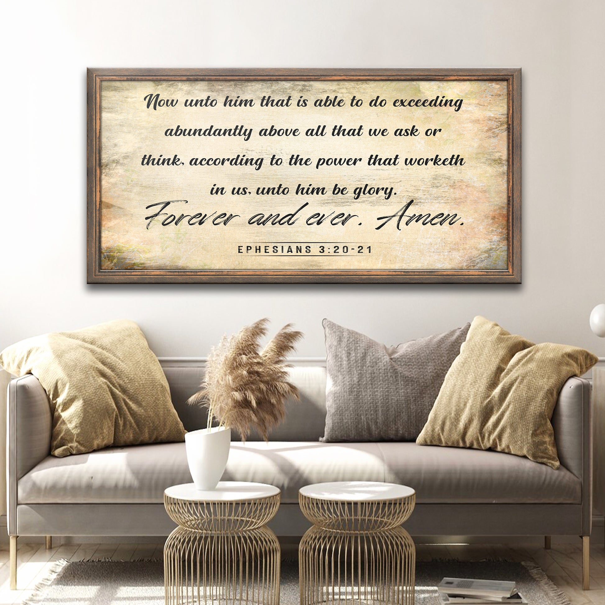 Ephesians 3:20-21 (Ready to hang) Style 2 - Wall Art Image by Tailored Canvases