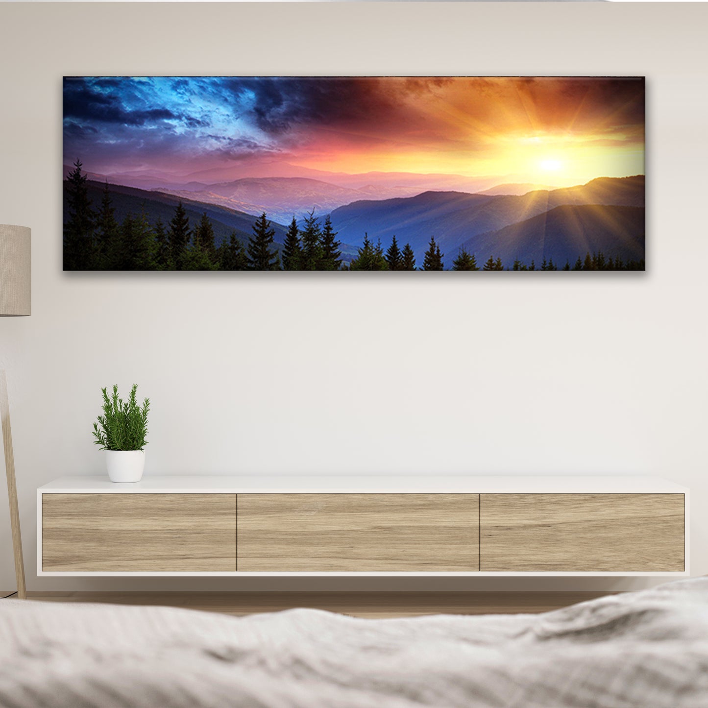 Purple And Sunrise Canvas Wall Art Style 2 - Image by Tailored Canvases
