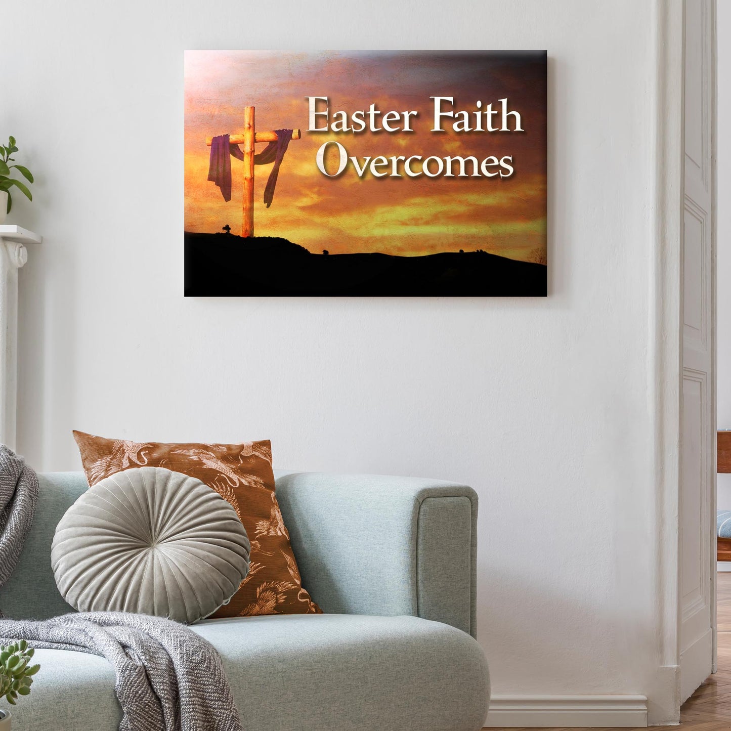 Easter Faith Overcomes Sign- Image by Tailored Canvases