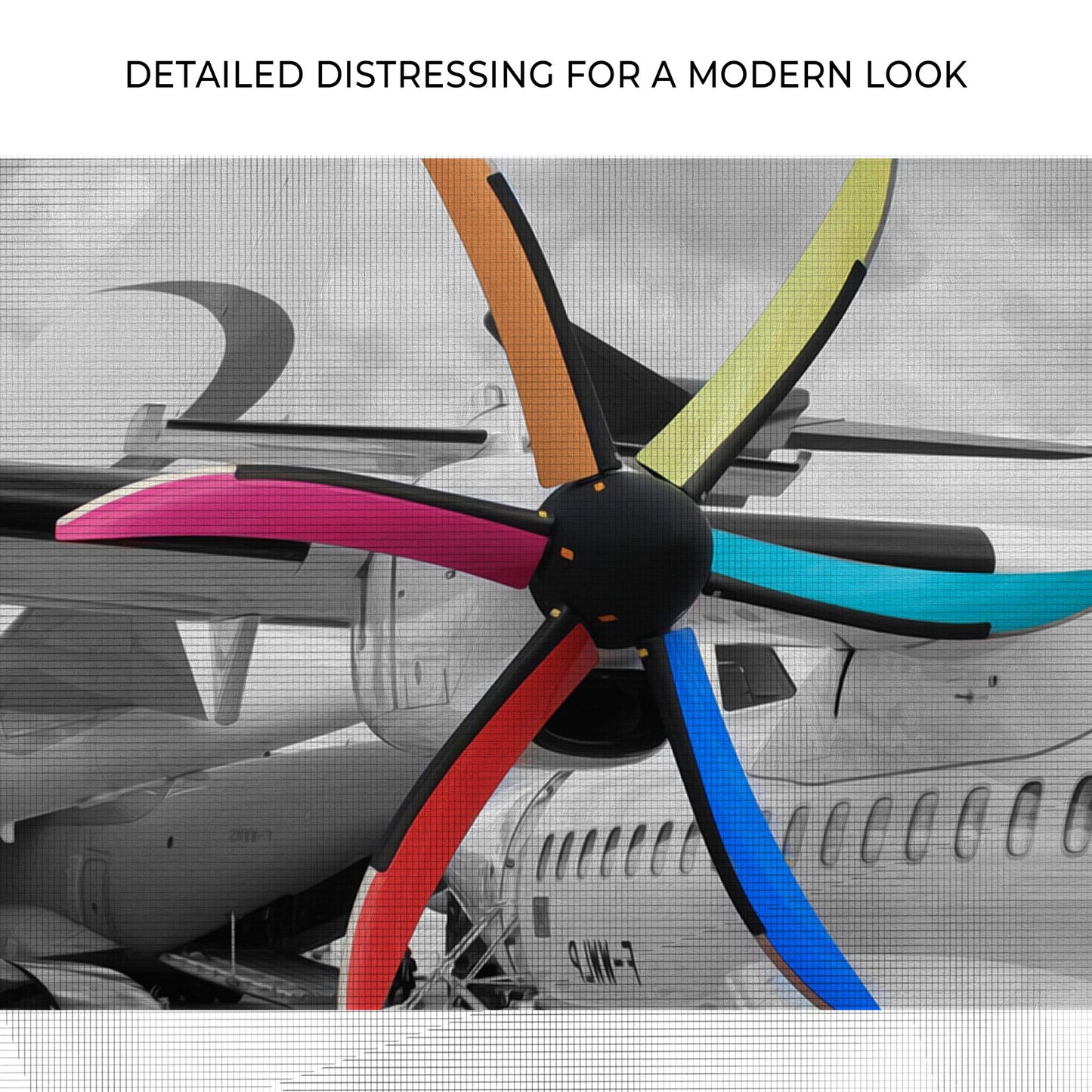 Plane Propeller Multicolored Canvas Wall Art Zoom - Image by Tailored Canvases