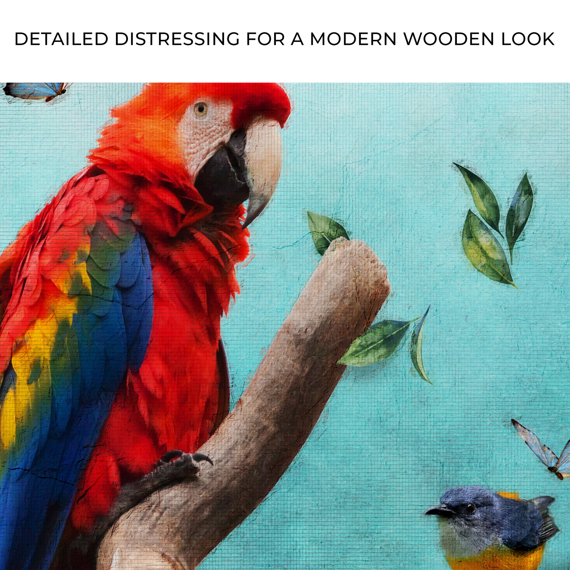 Parrot In Garden Painting Portrait Canvas Wall Art Zoom - Image by Tailored Canvases