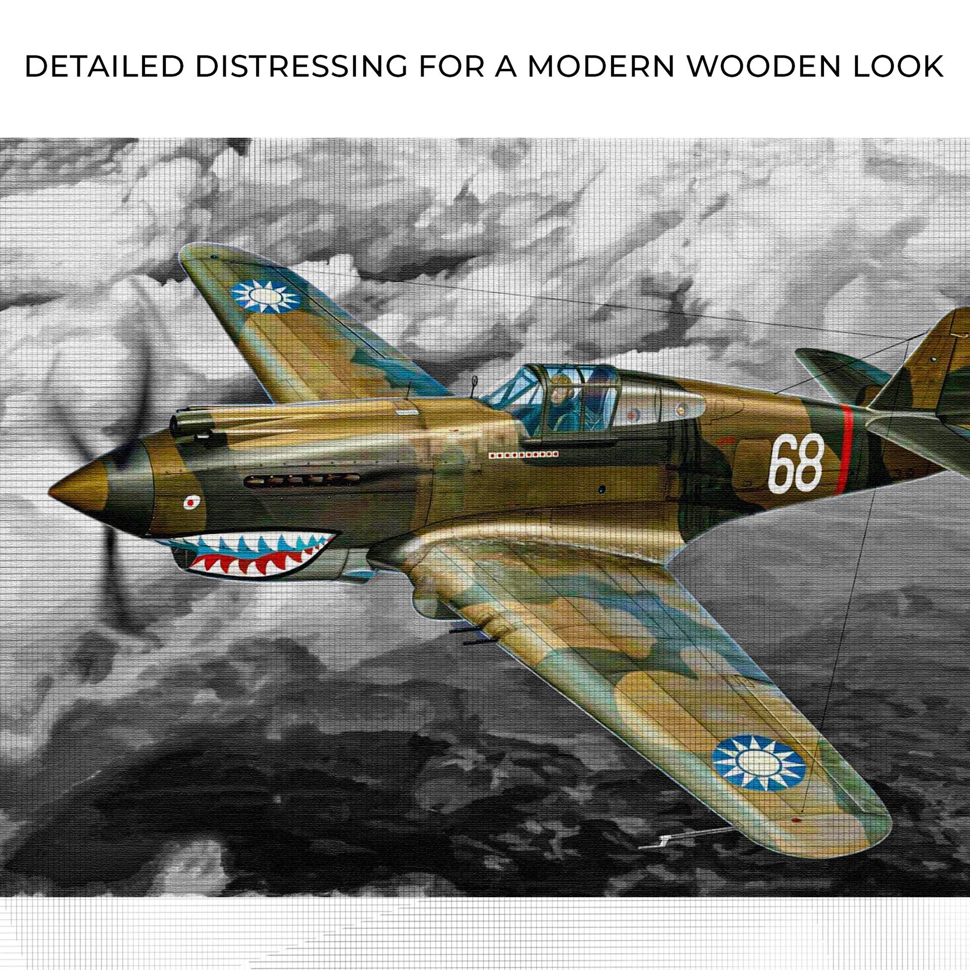 Fighter Plane Kittyhawk Pop Canvas Wall Art Zoom - Image by Tailored Canvases
