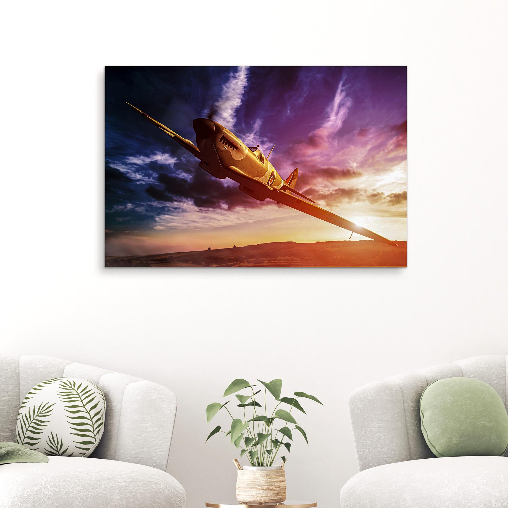 Fighter Plane Spitfire Canvas Wall Art - Image by Tailored Canvases