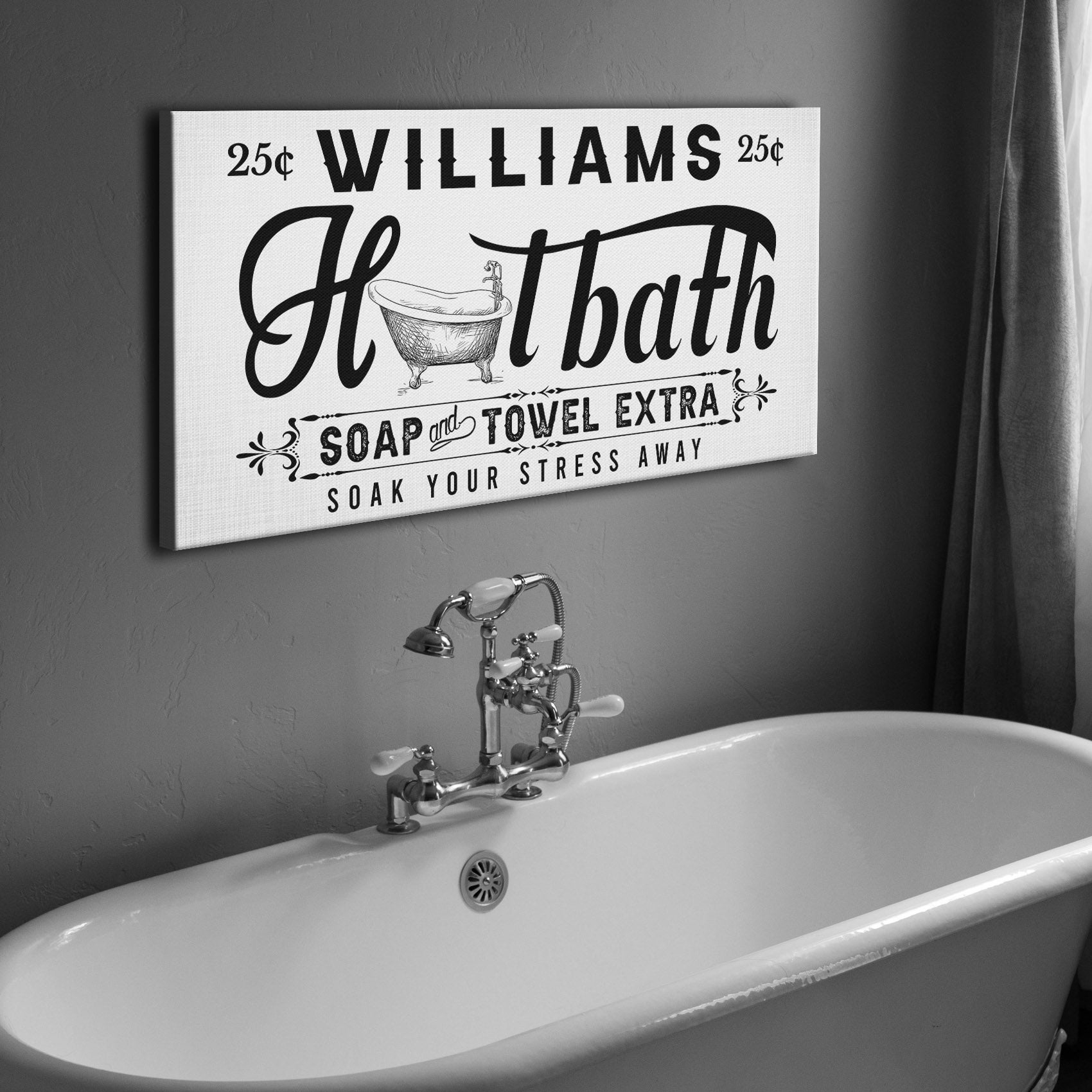 Family Hot Bath Sign - Image by Tailored Canvases