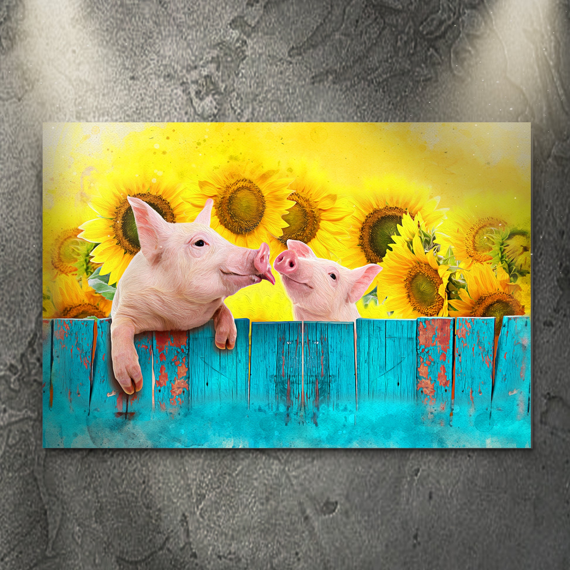 Sunflower Pigs Canvas Wall Art - Image by Tailored Canvases